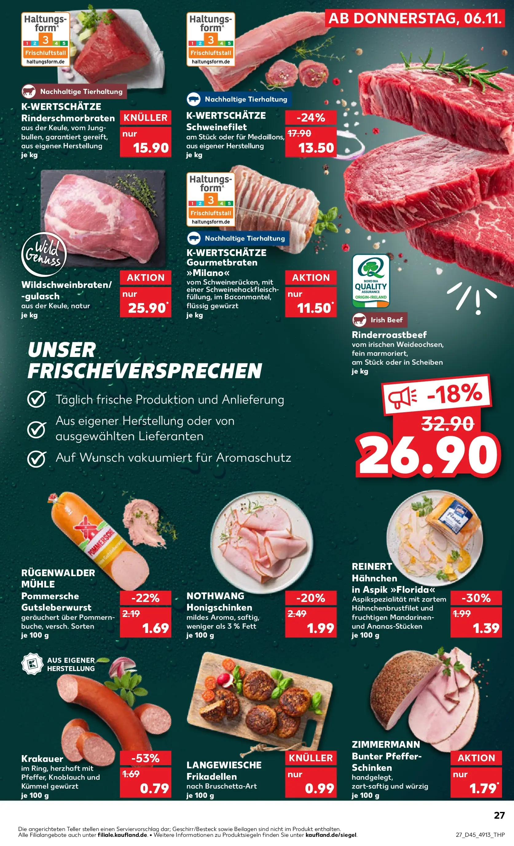 Prospekt Kaufland ab 10.11.2025 » Angebote Online zum Blättern | Seite: 27 | Produkte: Mühle, Hahnchen, Pfeffer, Schinken