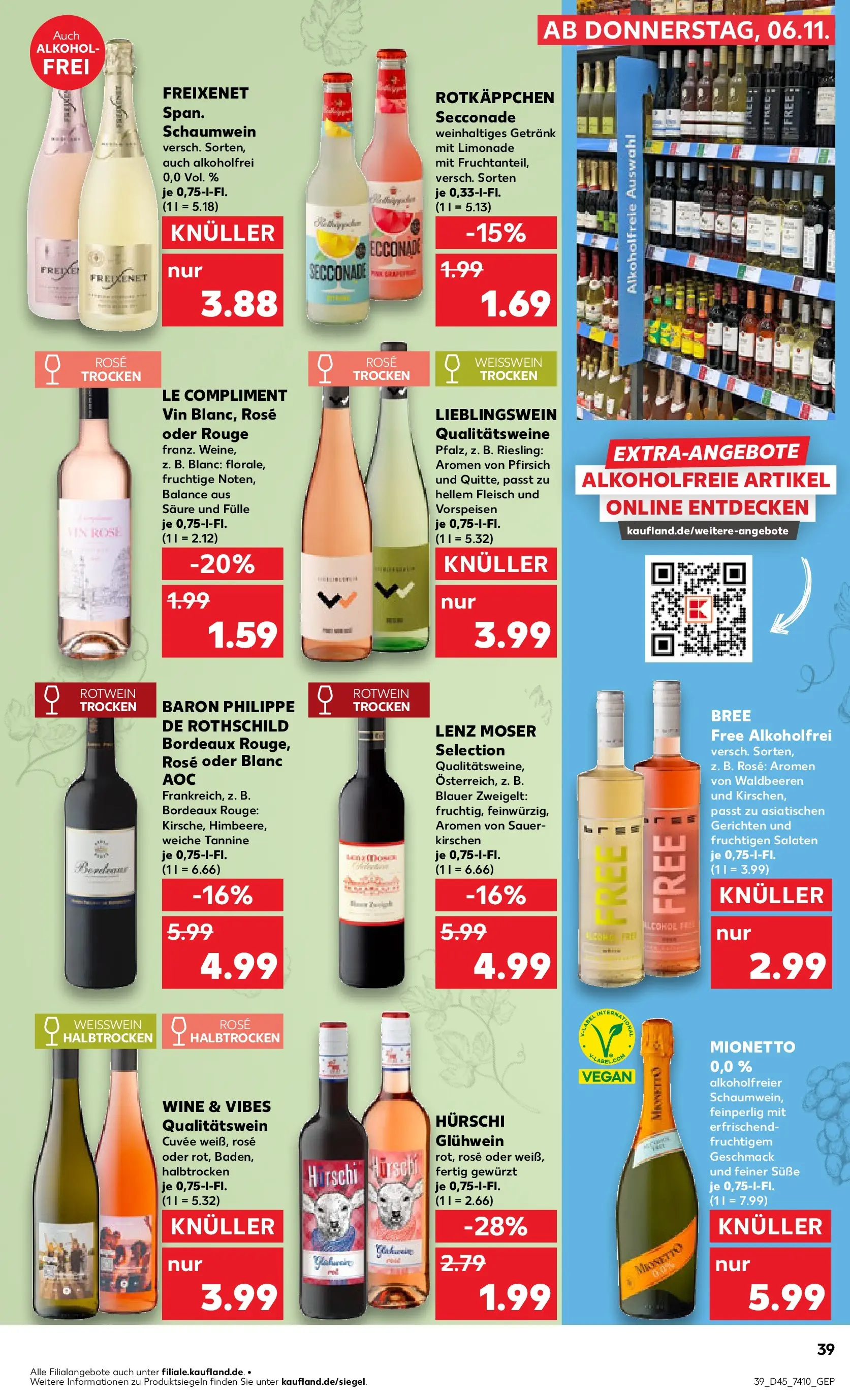 Prospekt Kaufland ab 10.11.2025 » Angebote Online zum Blättern | Seite: 39 | Produkte: Weißwein, Bree, Limonade, Rouge