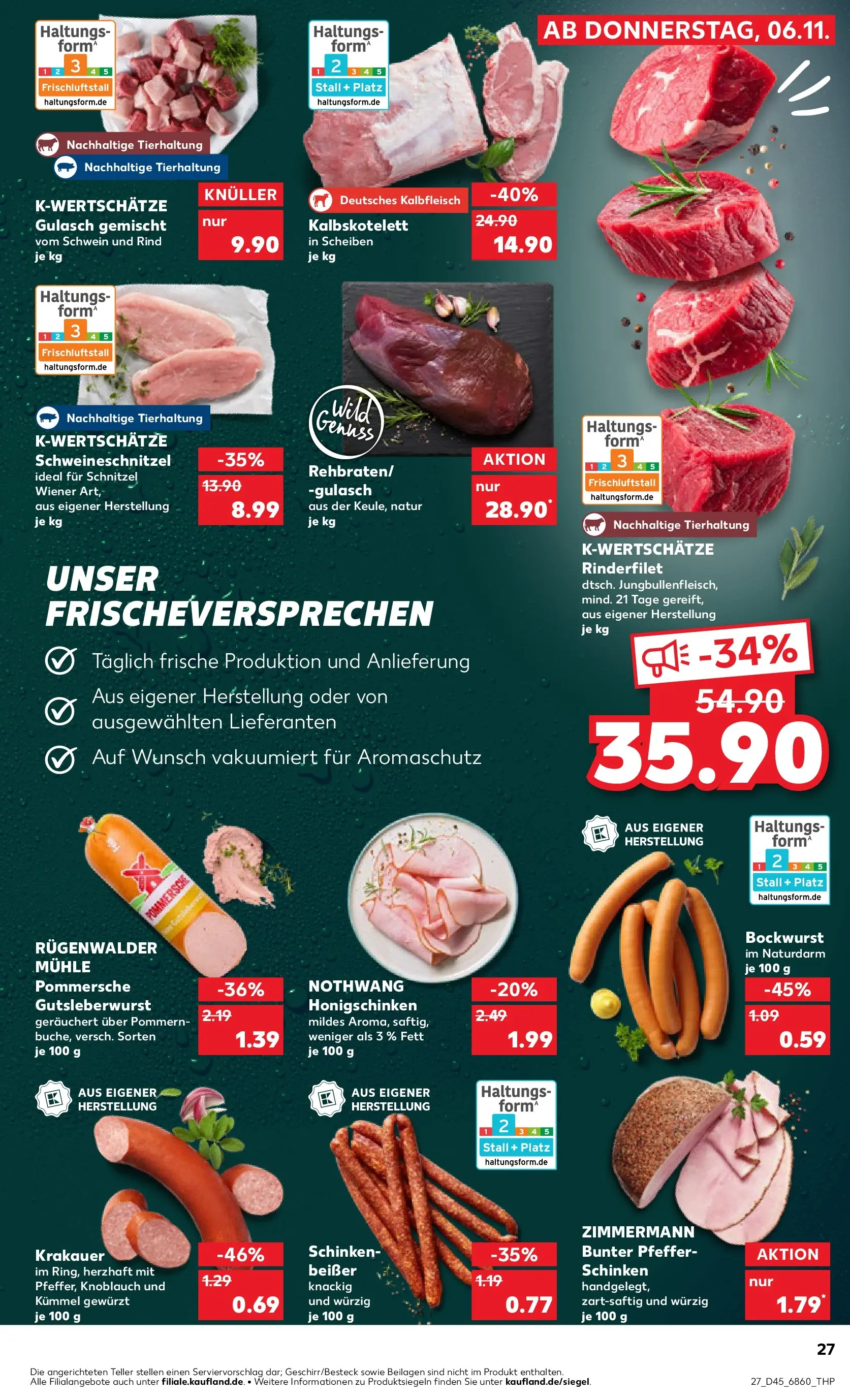 Prospekt Kaufland ab 10.11.2025 » Angebote Online zum Blättern | Seite: 27 | Produkte: Bockwurst, Mühle, Gulasch, Knoblauch