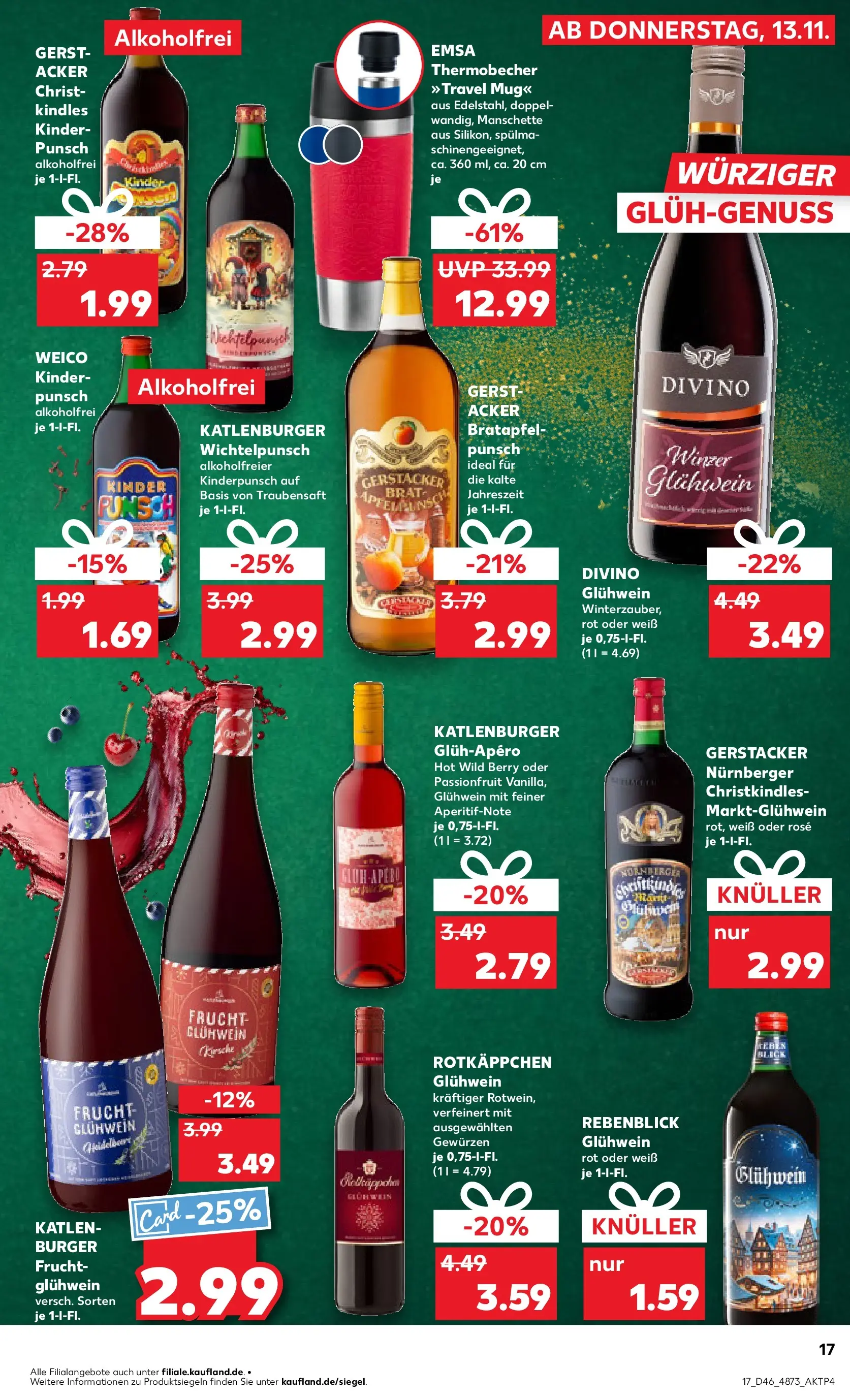 Prospekt Kaufland ab 12.11.2025 » Angebote Online zum Blättern | Seite: 17 | Produkte: Burger, Rotkäppchen