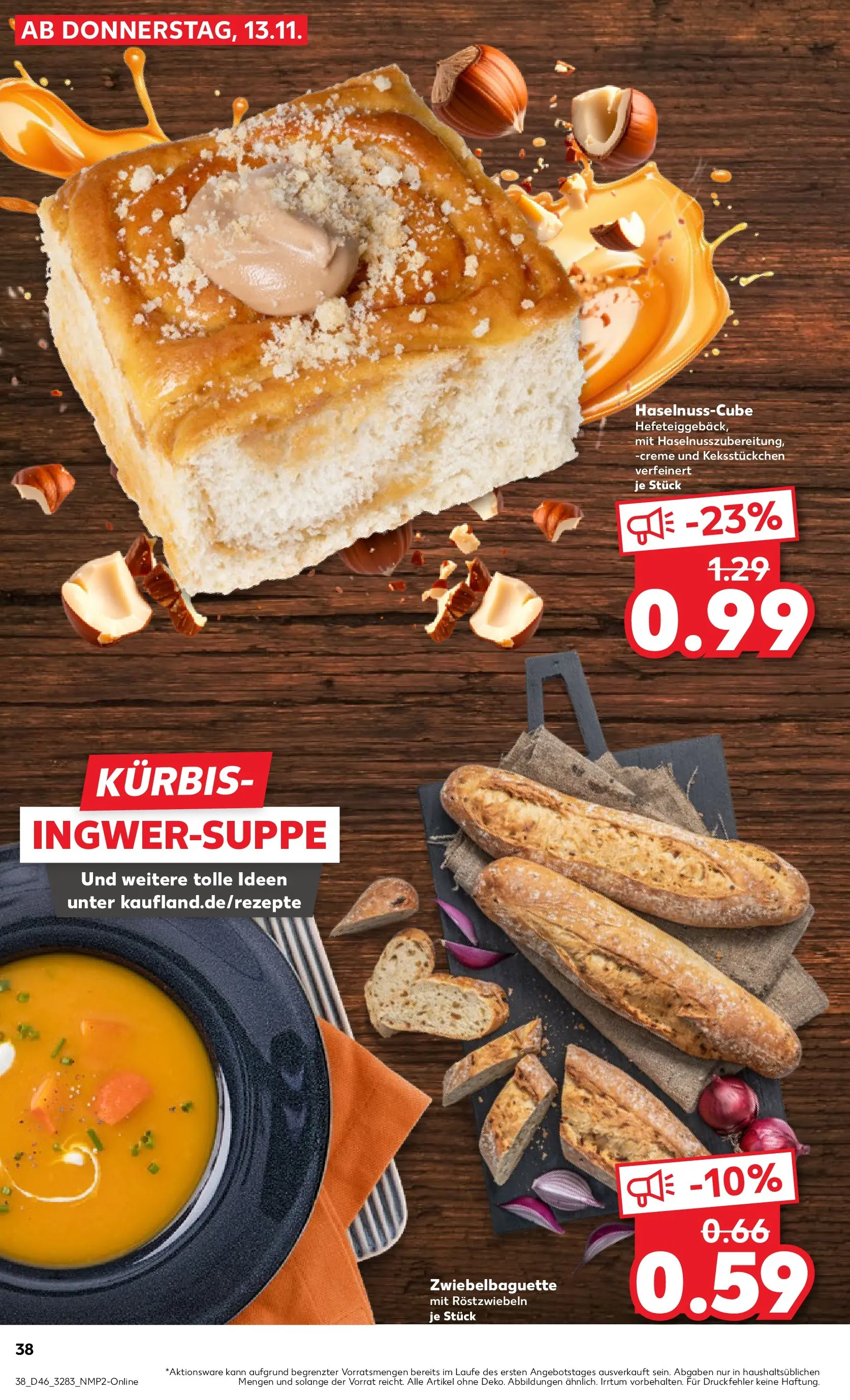 Prospekt Kaufland ab 12.11.2025 » Angebote Online zum Blättern | Seite: 38 | Produkte: Baguette, Creme, Kürbis