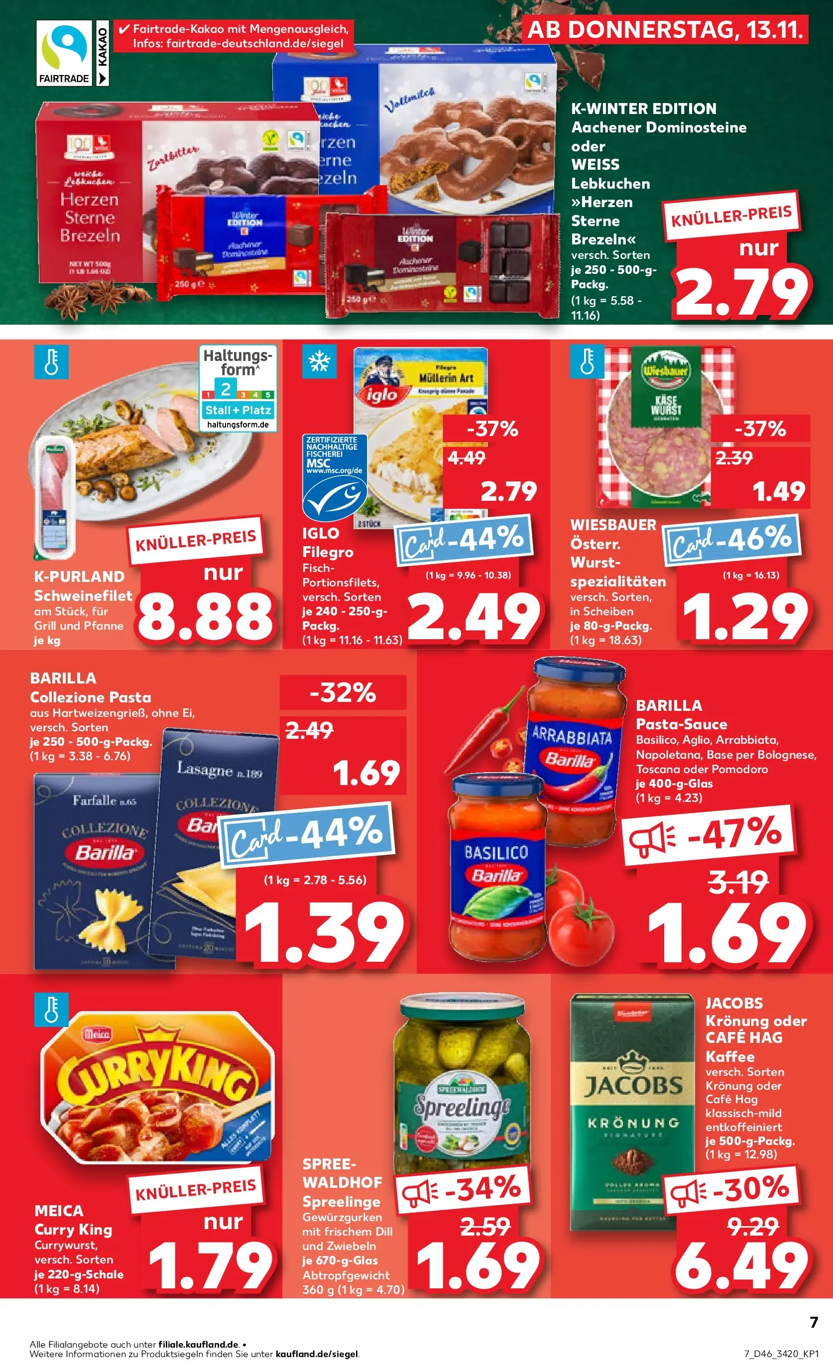 Prospekt Kaufland ab 12.11.2025 » Angebote Online zum Blättern | Seite: 7 | Produkte: Kaffee, Iglo, Dill, Pasta