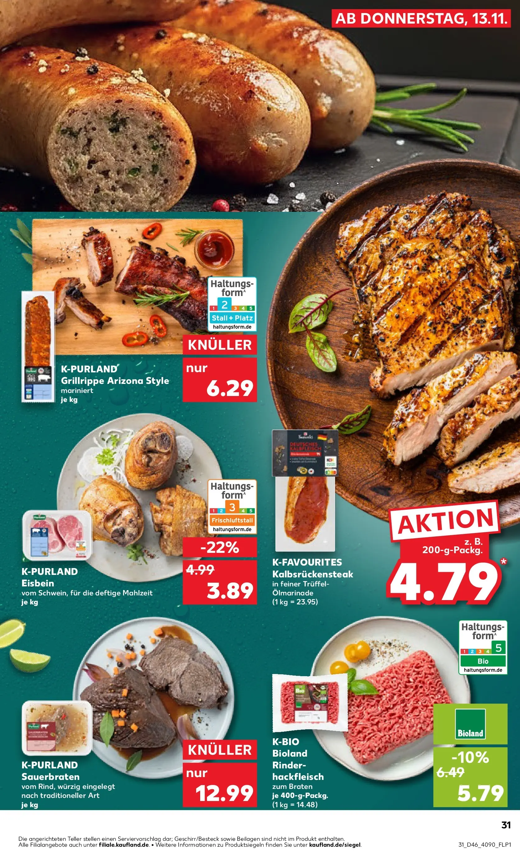 Prospekt Kaufland ab 13.11.2025 » Angebote Online zum Blättern | Seite: 31 | Produkte: Hackfleisch