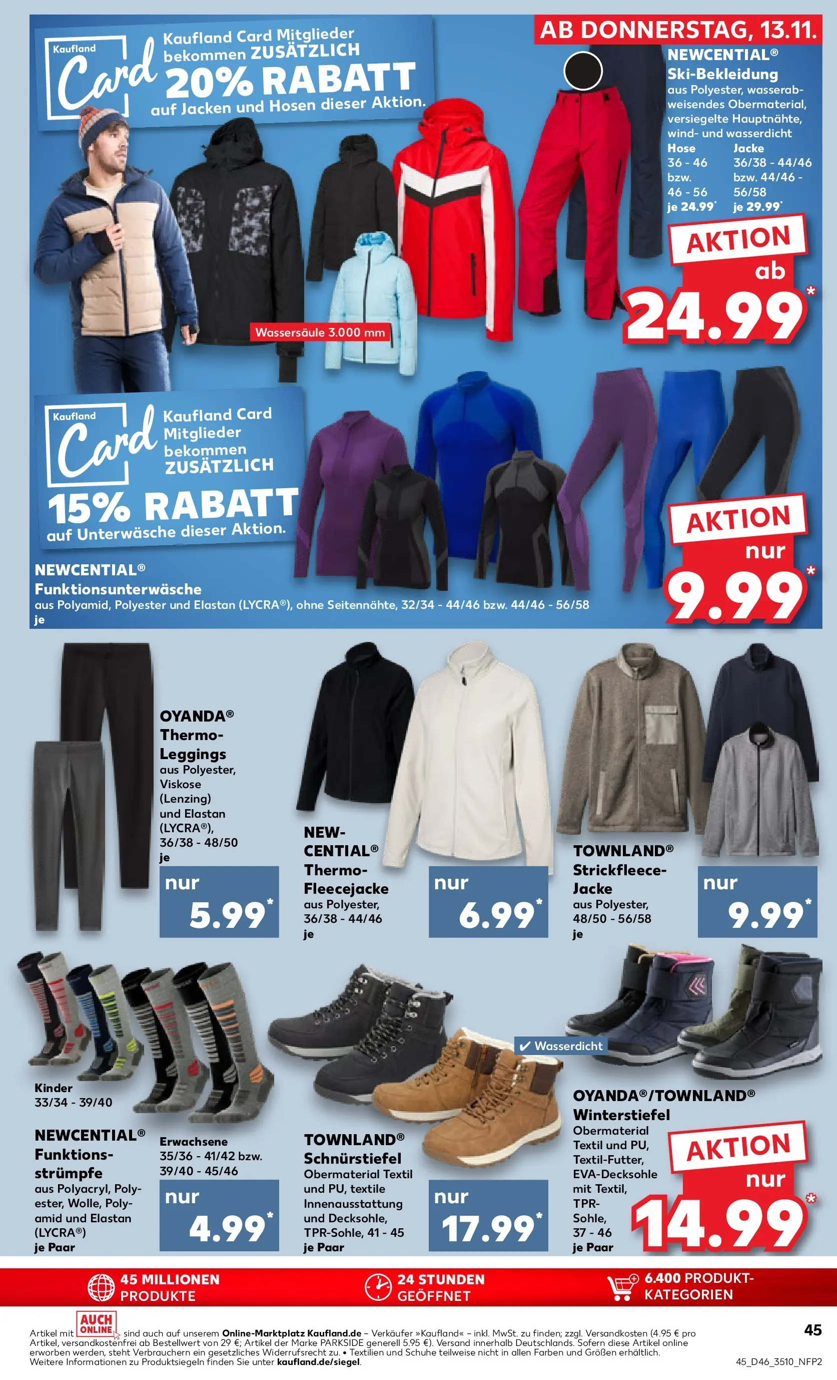 Prospekt Kaufland ab 12.11.2025 » Angebote Online zum Blättern | Seite: 45 | Produkte: Ski, Jacke, Hose, Unterwäsche