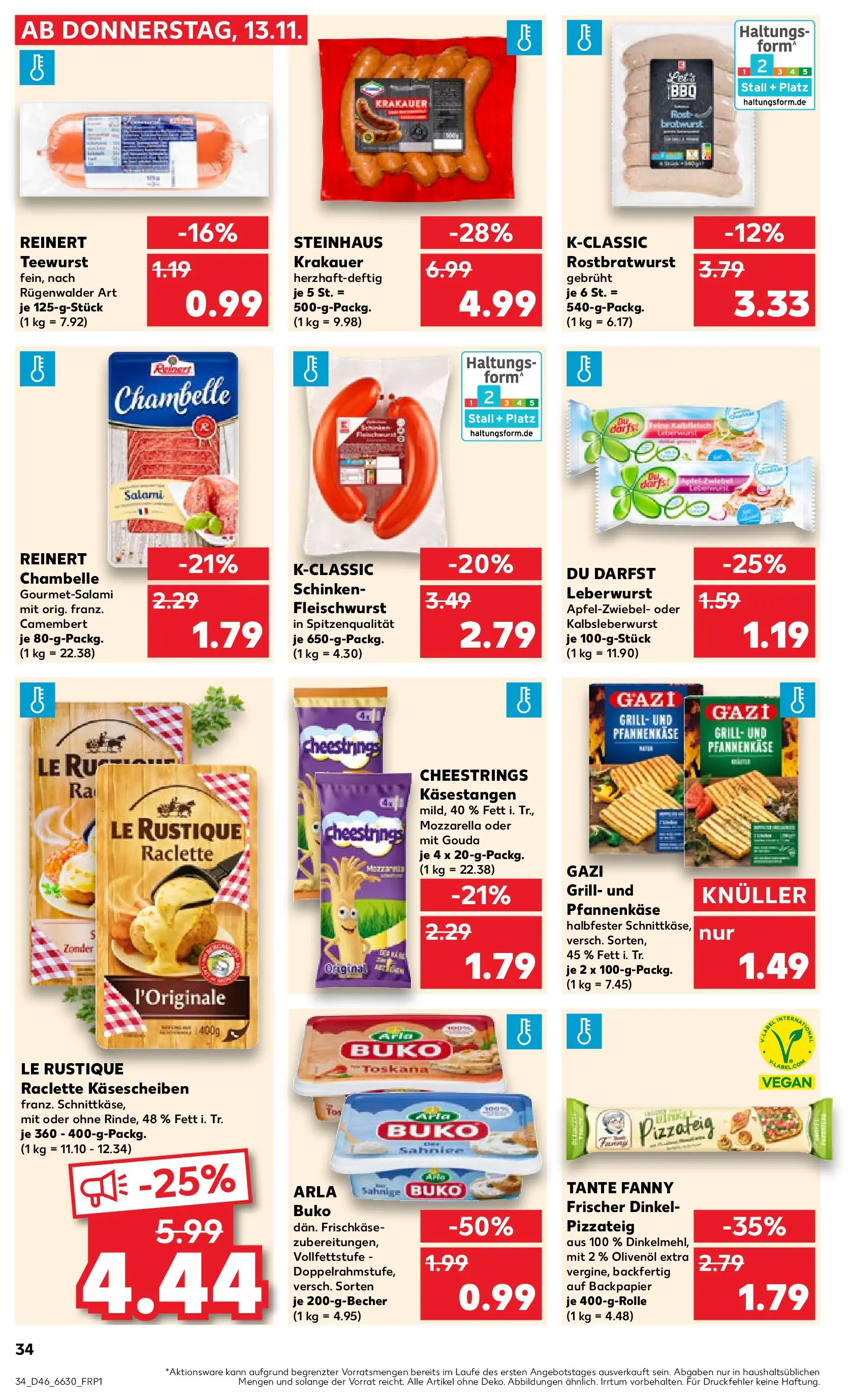 Prospekt Kaufland ab 13.11.2025 » Angebote Online zum Blättern | Seite: 34 | Produkte: Grill, Olivenol, Bratwurst, Schinken
