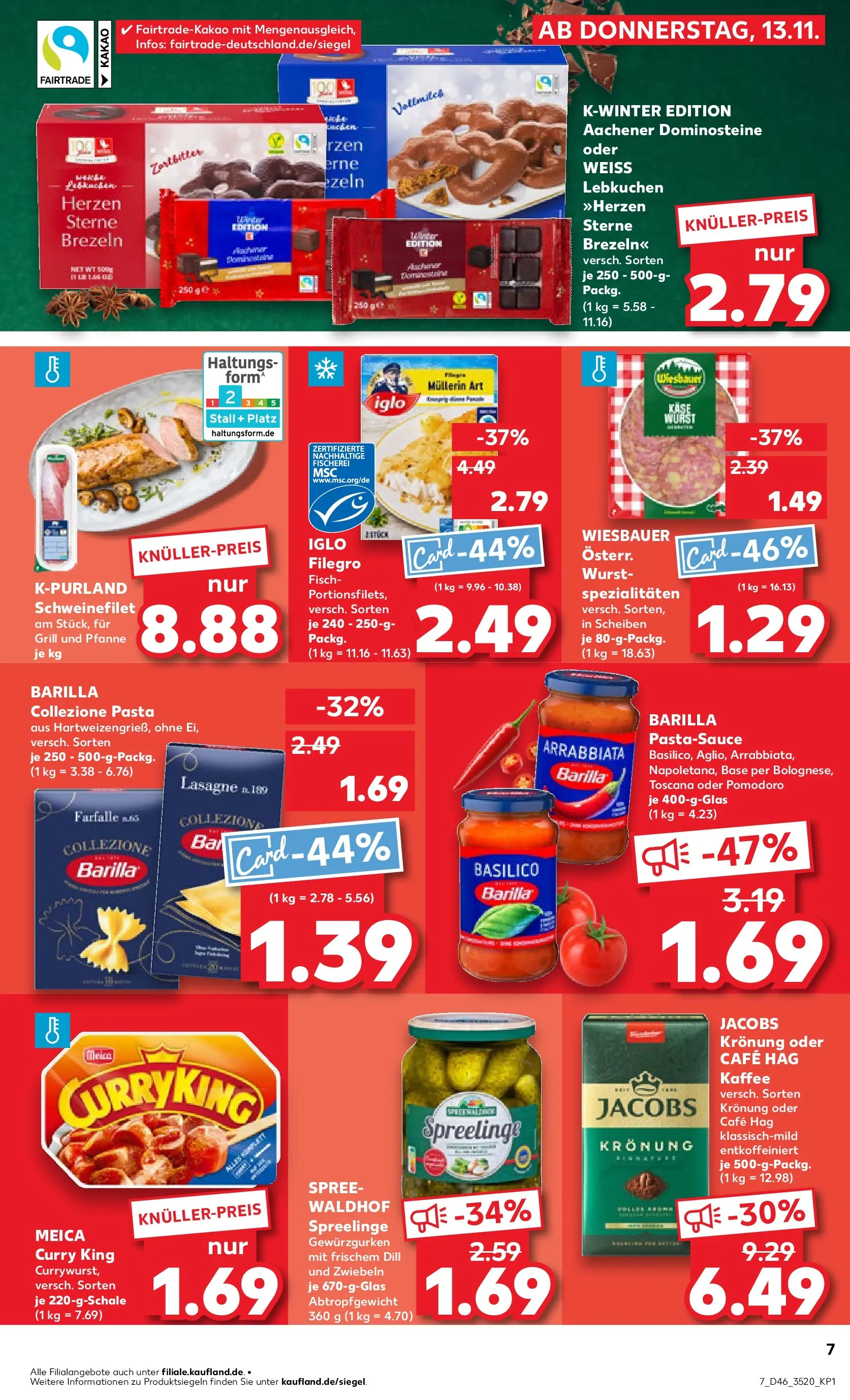 Prospekt Kaufland ab 12.11.2025 » Angebote Online zum Blättern | Seite: 7 | Produkte: Grill, Barilla, Meica, Wurst