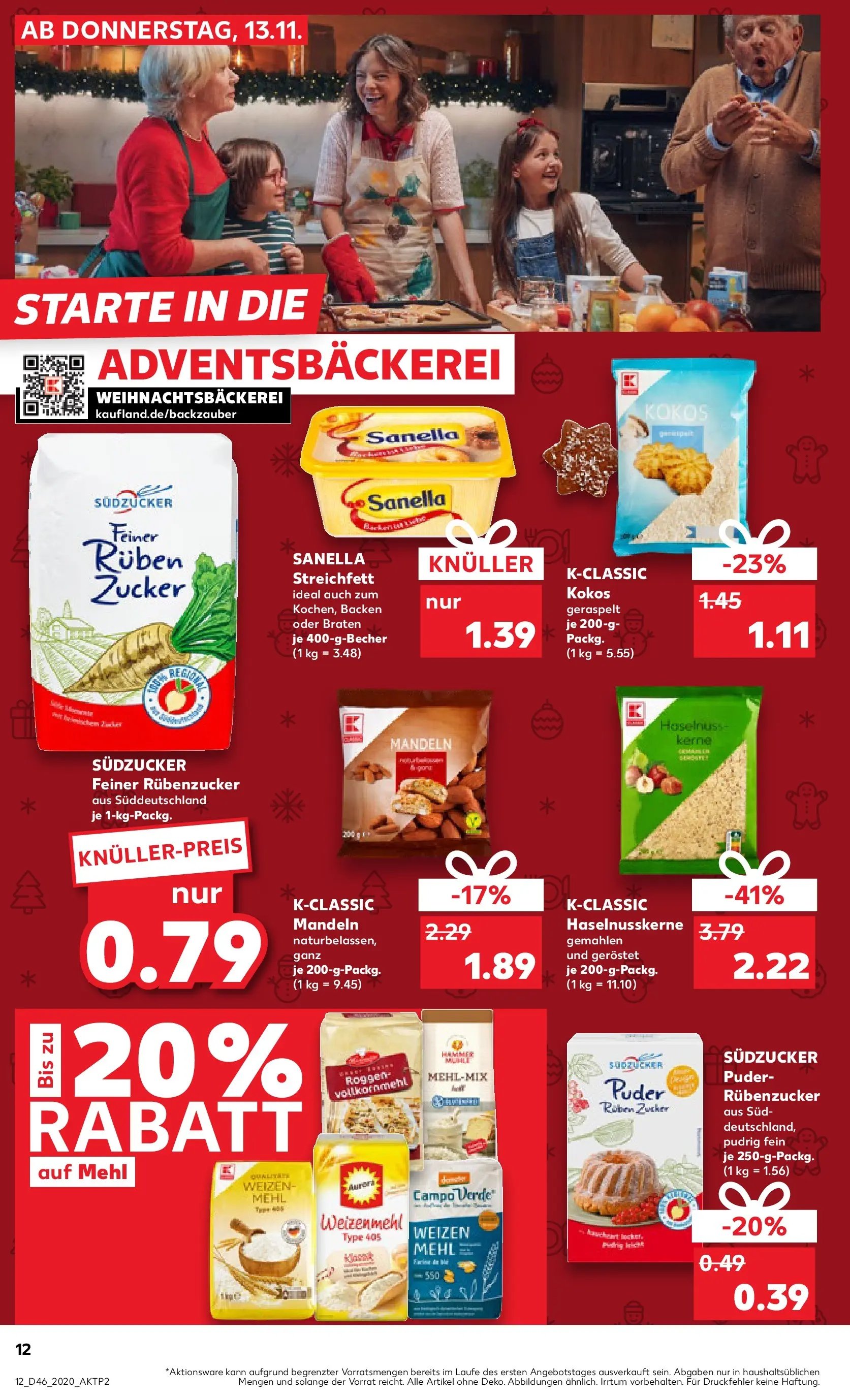 Prospekt Kaufland ab 12.11.2025 » Angebote Online zum Blättern | Seite: 12 | Produkte: Mühle, Mehl, Mandeln, Zucker
