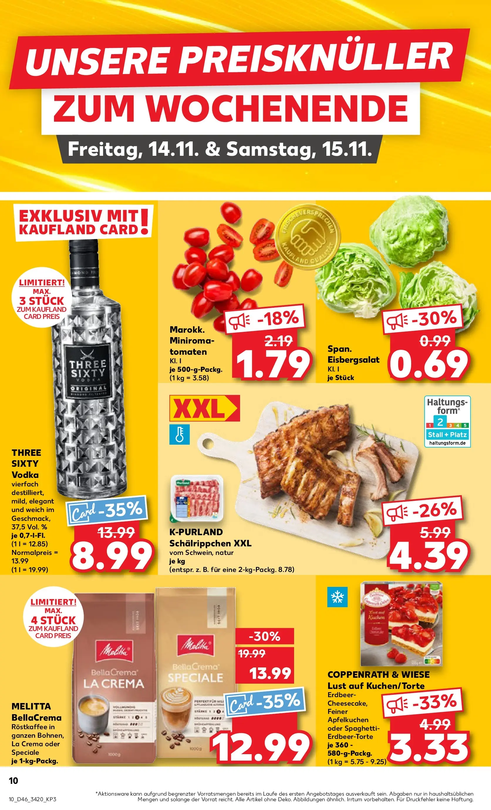 Prospekt Kaufland ab 13.11.2025 » Angebote Online zum Blättern | Seite: 10 | Produkte: Melitta, Tomaten, Eisbergsalat, Vodka