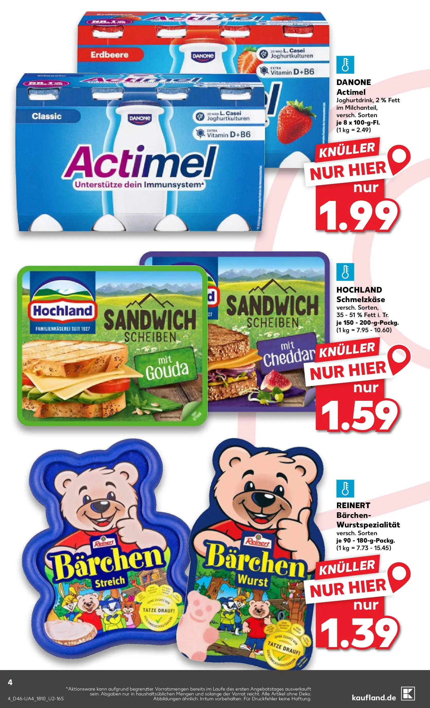 Prospekt Kaufland ab 13.11.2025 » Angebote und Werbung Online | Seite: 4 | Produkte: Actimel, Gouda, Wurst Prospekt Kaufland ab 13.11.2025 » Angebote Online zum Blättern | Seite: 4 | Produkte: Actimel, Gouda, Wurst