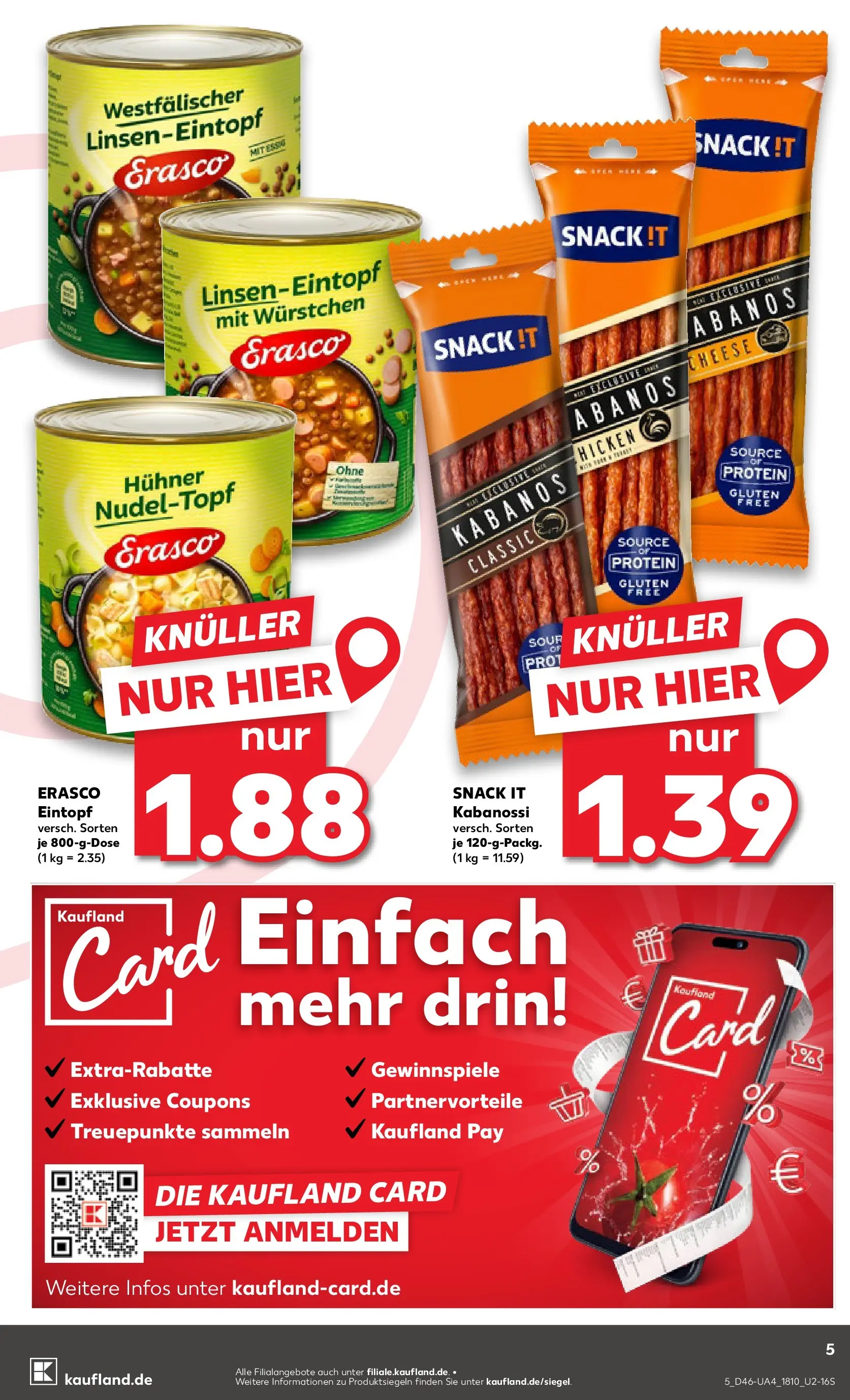 Prospekt Kaufland ab 13.11.2025 » Angebote und Werbung Online | Seite: 5 | Produkte: Erasco Prospekt Kaufland ab 13.11.2025 » Angebote Online zum Blättern | Seite: 5 | Produkte: Erasco