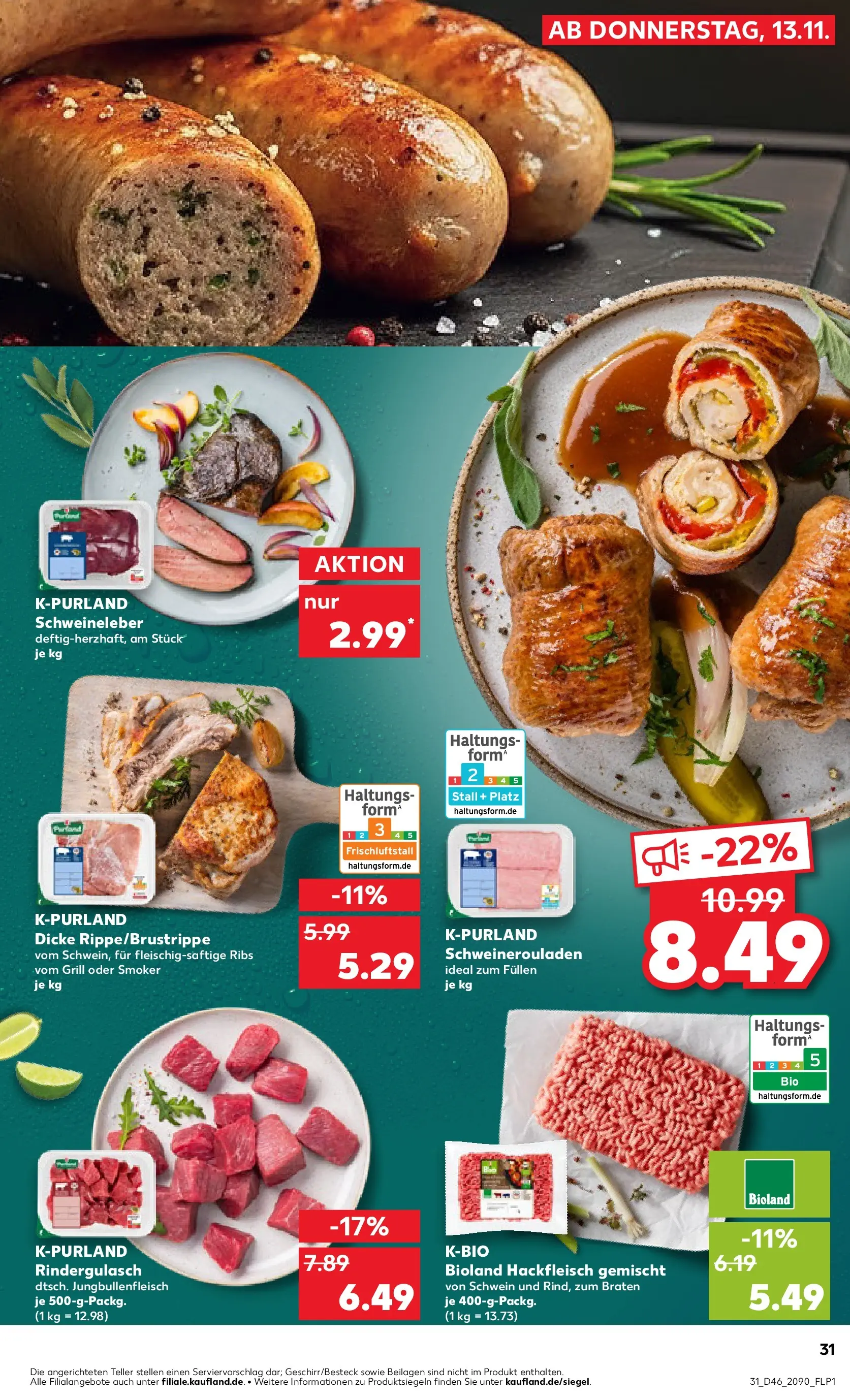 Prospekt Kaufland ab 12.11.2025 » Angebote Online zum Blättern | Seite: 31 | Produkte: Grill, Rindergulasch, Hackfleisch