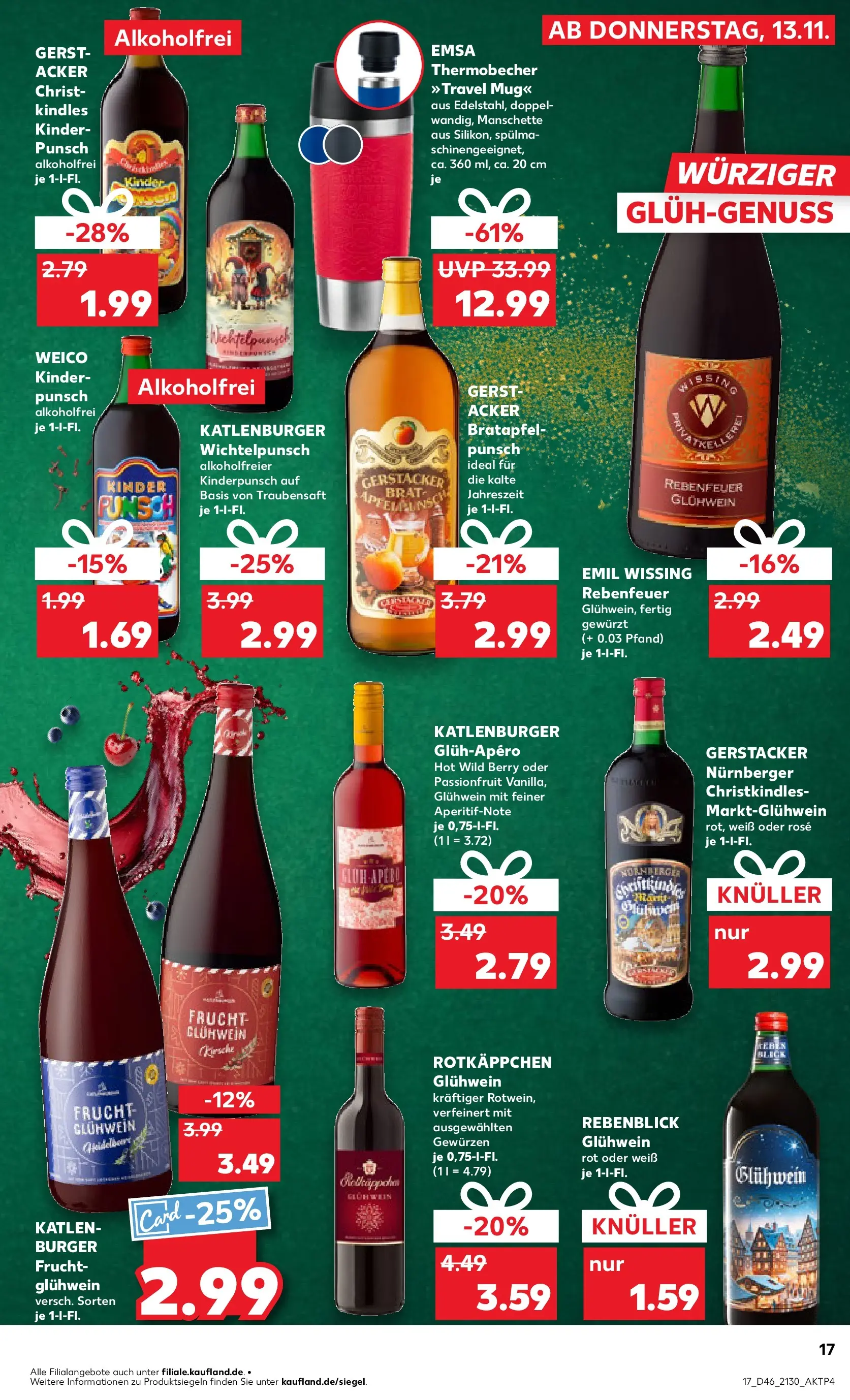 Prospekt Kaufland ab 13.11.2025 » Angebote Online zum Blättern | Seite: 17 | Produkte: Burger, Rotkäppchen