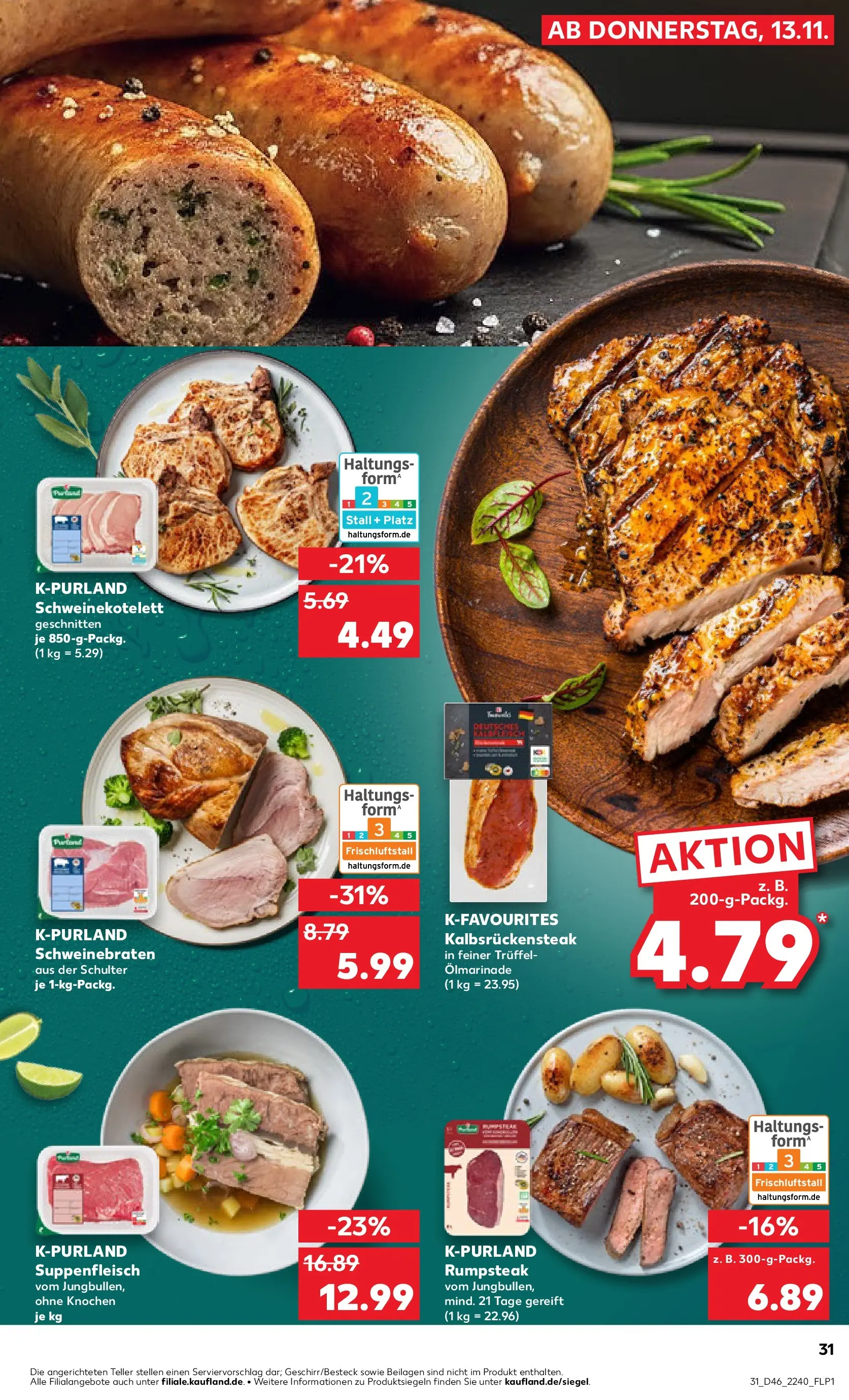 Prospekt Kaufland ab 12.11.2025 » Angebote Online zum Blättern | Seite: 39 | Produkte: Rumpsteak, Suppenfleisch, Steak