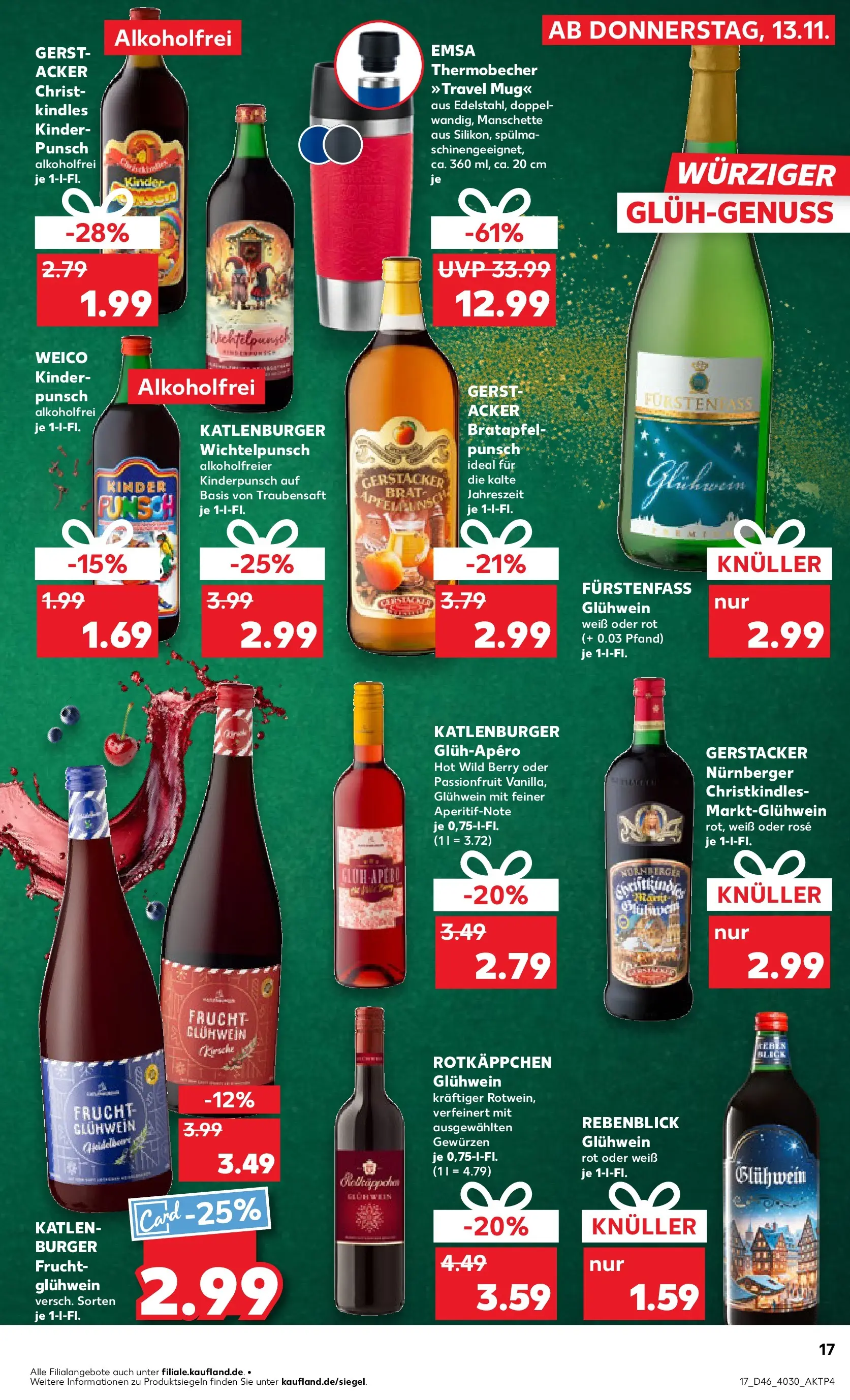 Prospekt Kaufland ab 13.11.2025 » Angebote Online zum Blättern | Seite: 17 | Produkte: Burger, Apple, Rotkäppchen