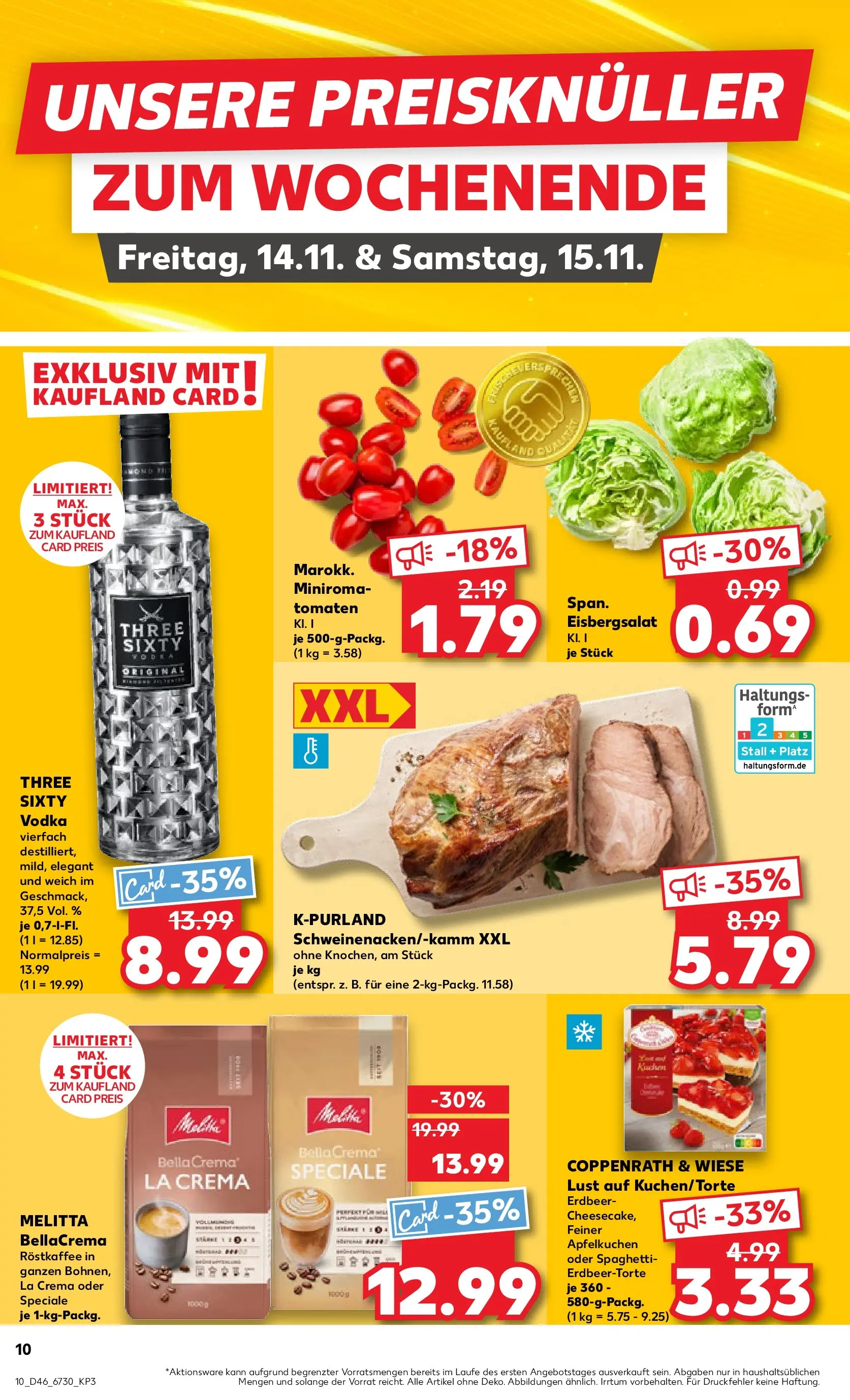 Prospekt Kaufland ab 12.11.2025 » Angebote Online zum Blättern | Seite: 10 | Produkte: Melitta, Tomaten, Eisbergsalat, Vodka
