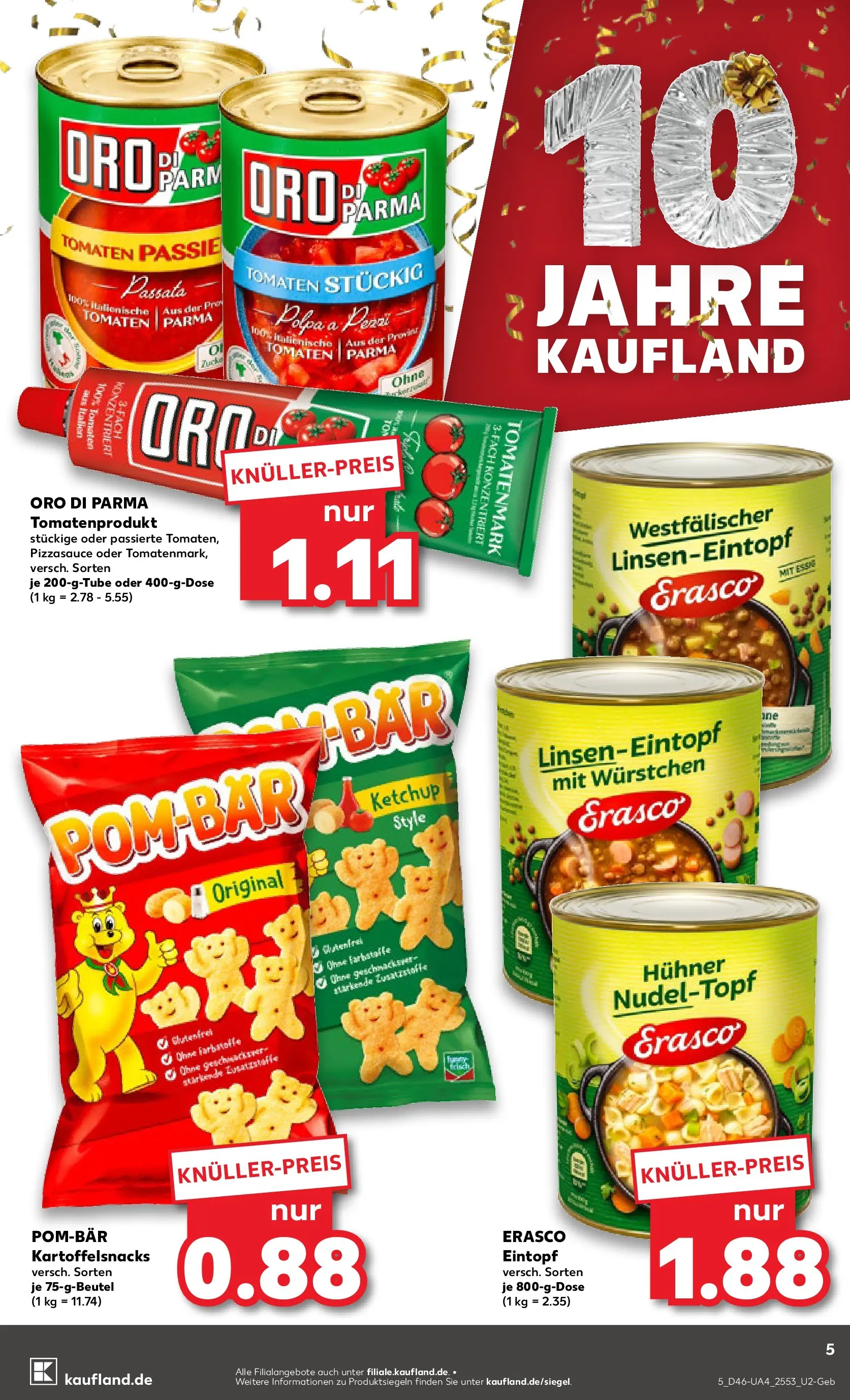 Prospekt Kaufland ab 13.11.2025 » Angebote und Werbung Online | Seite: 5 | Produkte: Essig, POM-BÄR, Erasco, Ketchup Prospekt Kaufland ab 13.11.2025 » Angebote Online zum Blättern | Seite: 5 | Produkte: Essig, POM-BÄR, Erasco, Ketchup