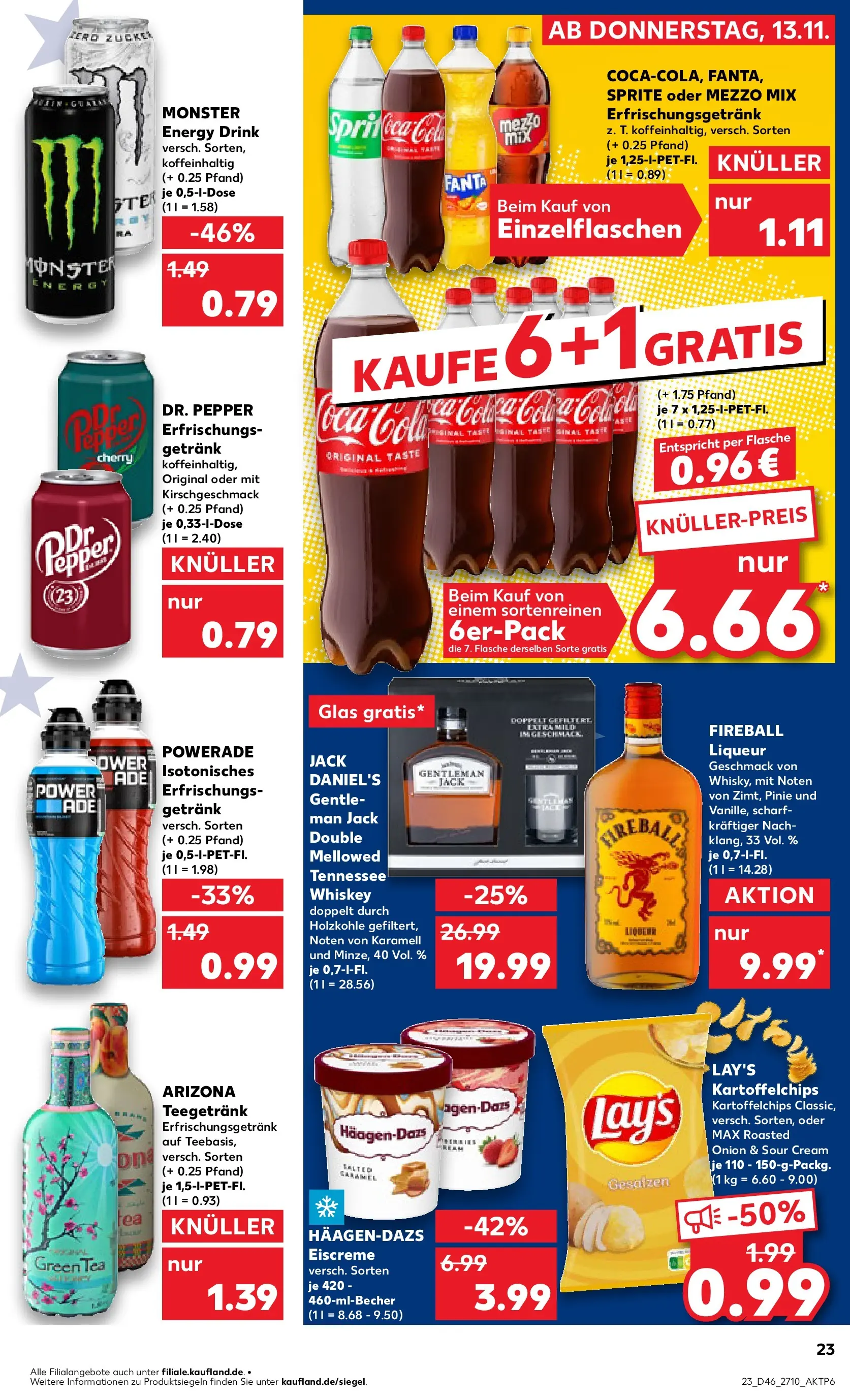 Prospekt Kaufland ab 12.11.2025 » Angebote Online zum Blättern | Seite: 23 | Produkte: Cola, Energy, Monster, Powerade