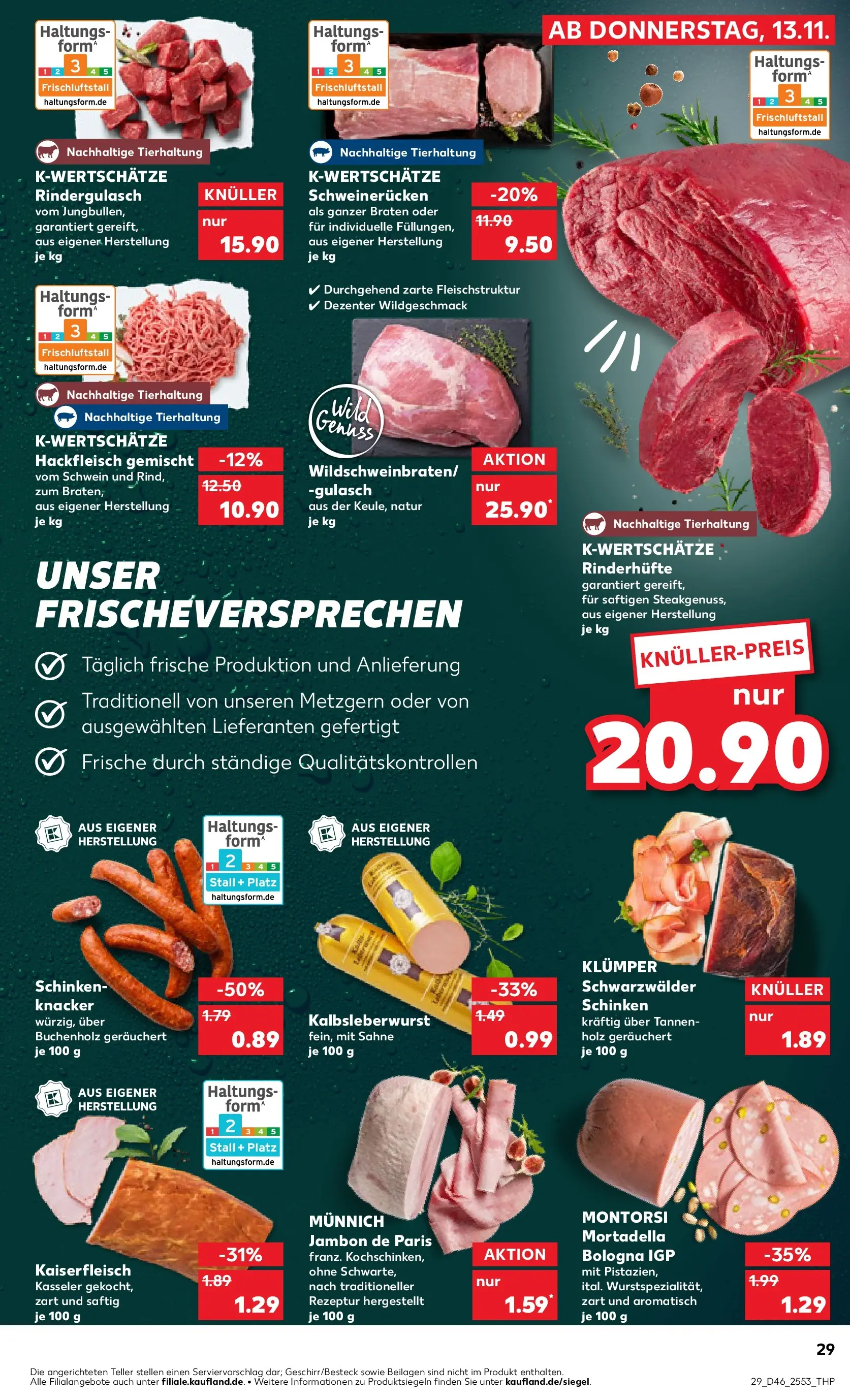 Prospekt Kaufland ab 13.11.2025 » Angebote und Werbung Online | Seite: 37 | Produkte: Schweinerucken, Schinken, Sahne, Hackfleisch Prospekt Kaufland ab 13.11.2025 » Angebote Online zum Blättern | Seite: 37 | Produkte: Schweinerucken, Schinken, Sahne, Hackfleisch