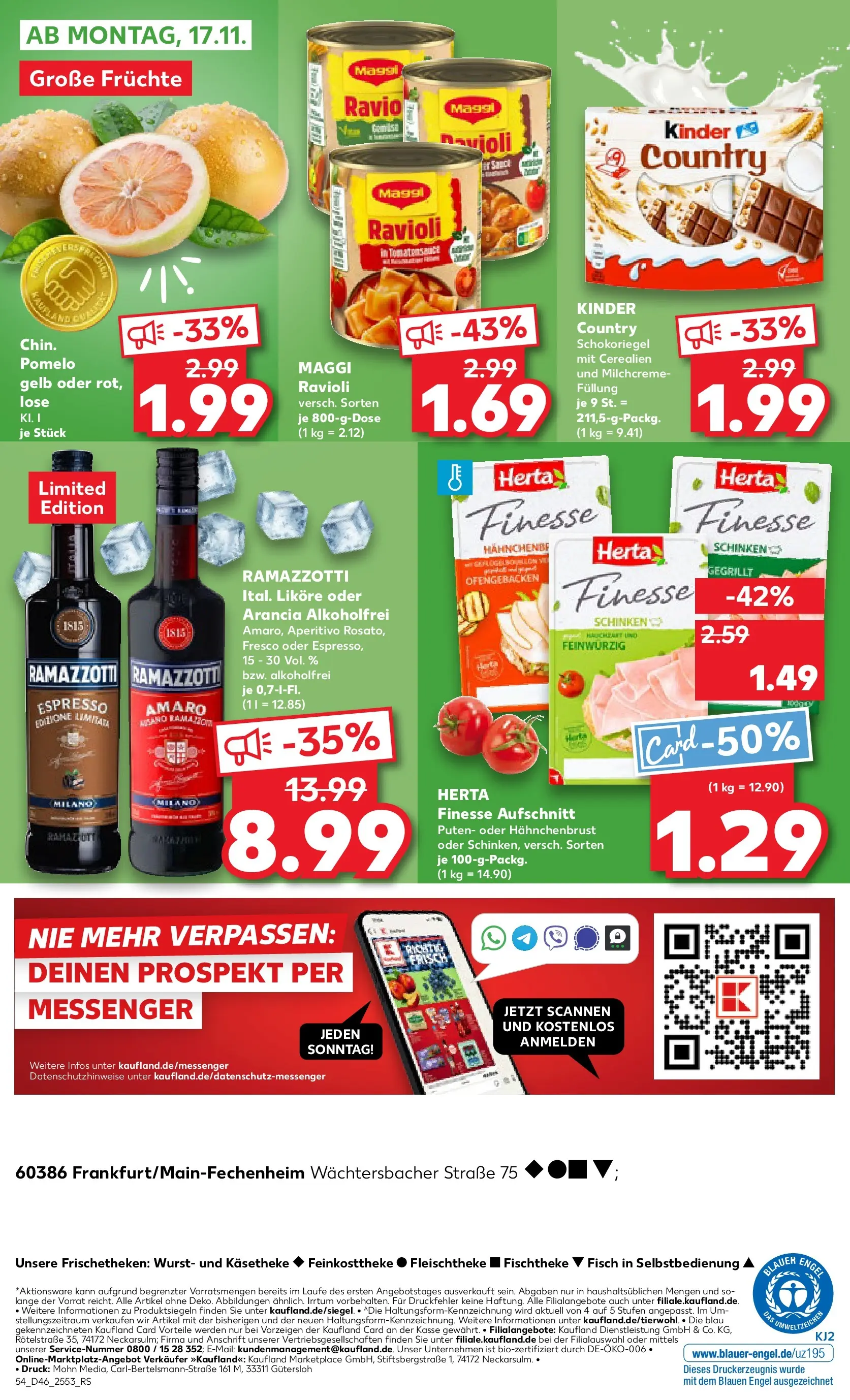 Prospekt Kaufland ab 13.11.2025 » Angebote und Werbung Online | Seite: 62 | Produkte: Wurst, Schinken, Herta finesse, Kinder country Prospekt Kaufland ab 13.11.2025 » Angebote Online zum Blättern | Seite: 62 | Produkte: Wurst, Schinken, Herta finesse, Kinder country