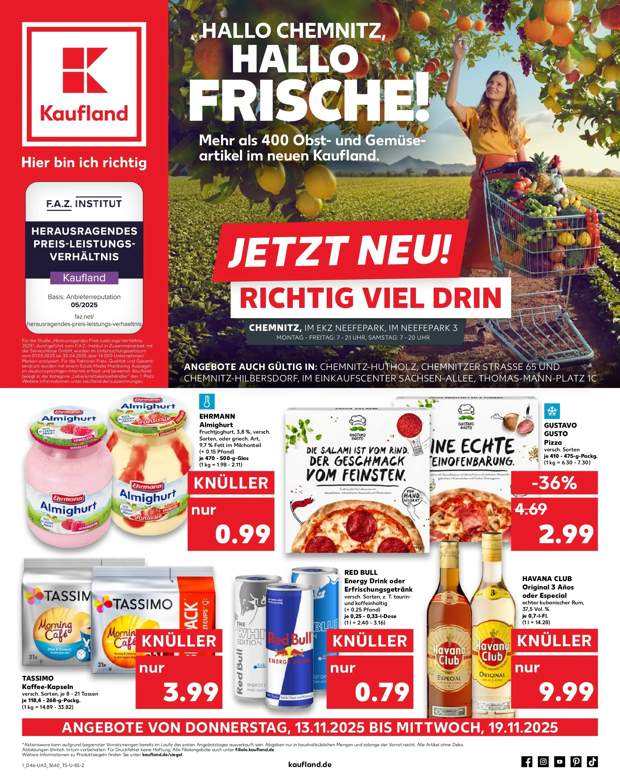 Prospekt Kaufland ab 12.11.2025 » Angebote Online zum Blättern | Seite: 1 | Produkte: Gustavo gusto, Havana club, Salami, Uhr