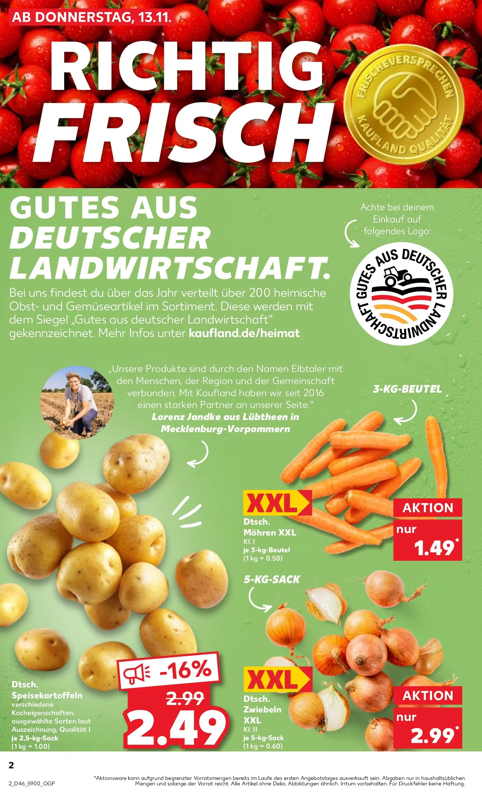 Prospekt Kaufland ab 12.11.2025 » Angebote Online zum Blättern | Seite: 10 | Produkte: Mohren, Zwiebeln, Obst