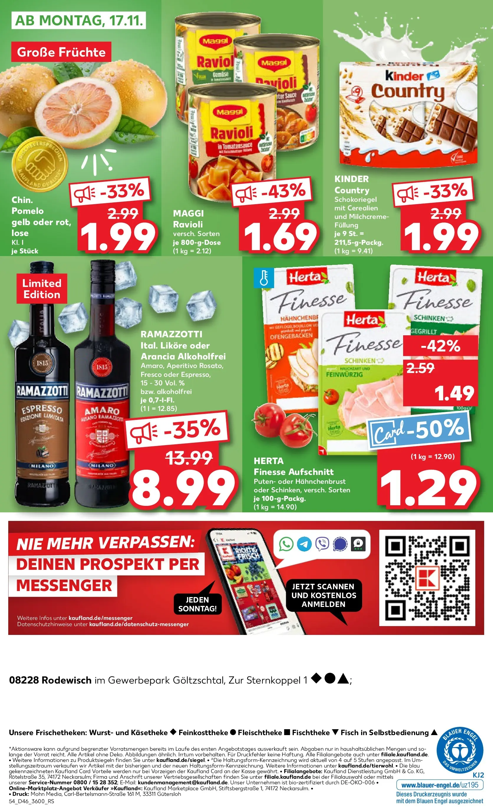 Prospekt Kaufland ab 13.11.2025 » Angebote Online zum Blättern | Seite: 54 | Produkte: Maggi, Wurst, Herta finesse, Kinder country