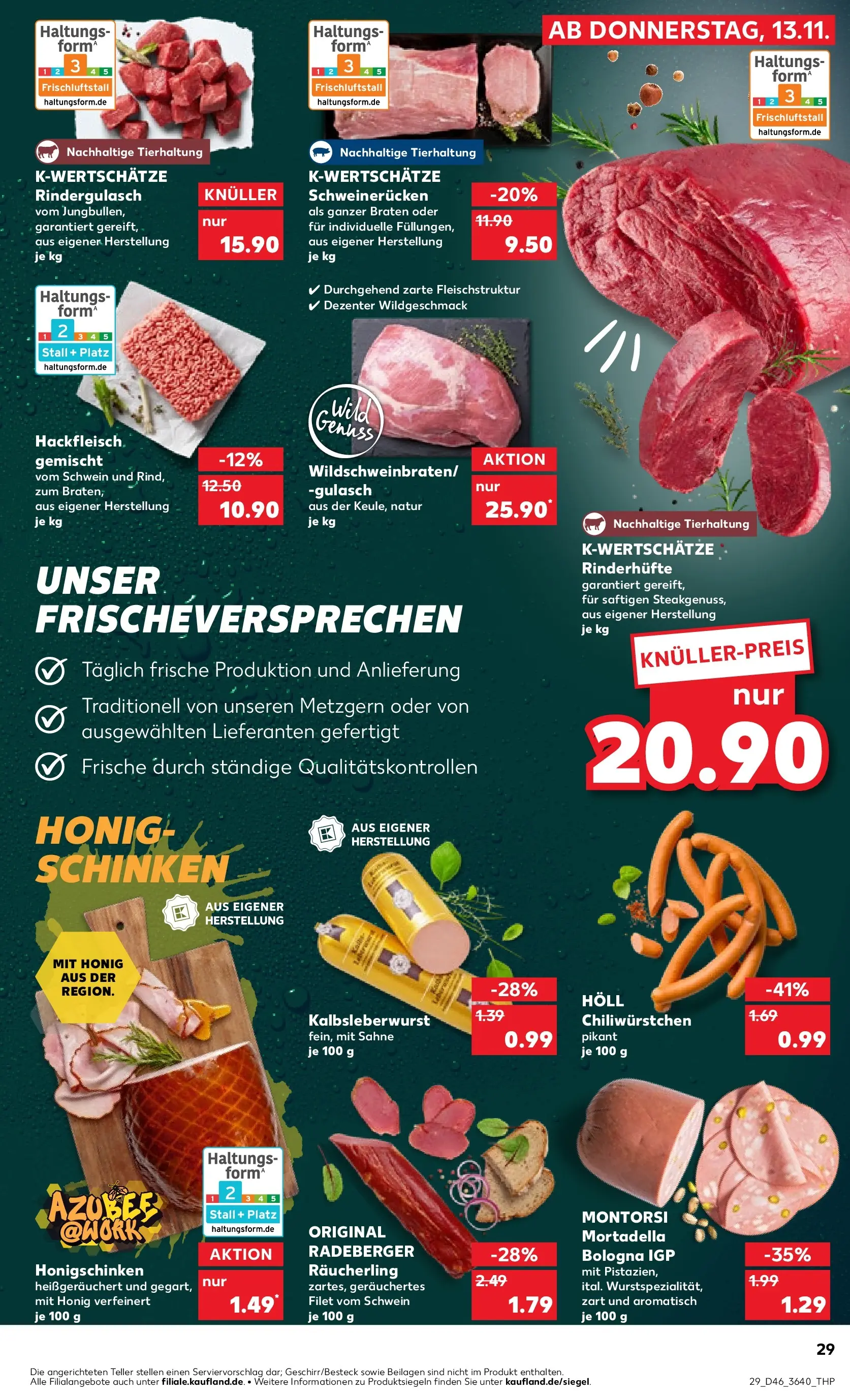 Prospekt Kaufland ab 12.11.2025 » Angebote Online zum Blättern | Seite: 37 | Produkte: Rindergulasch, Gulasch, Schweinerucken, Sahne