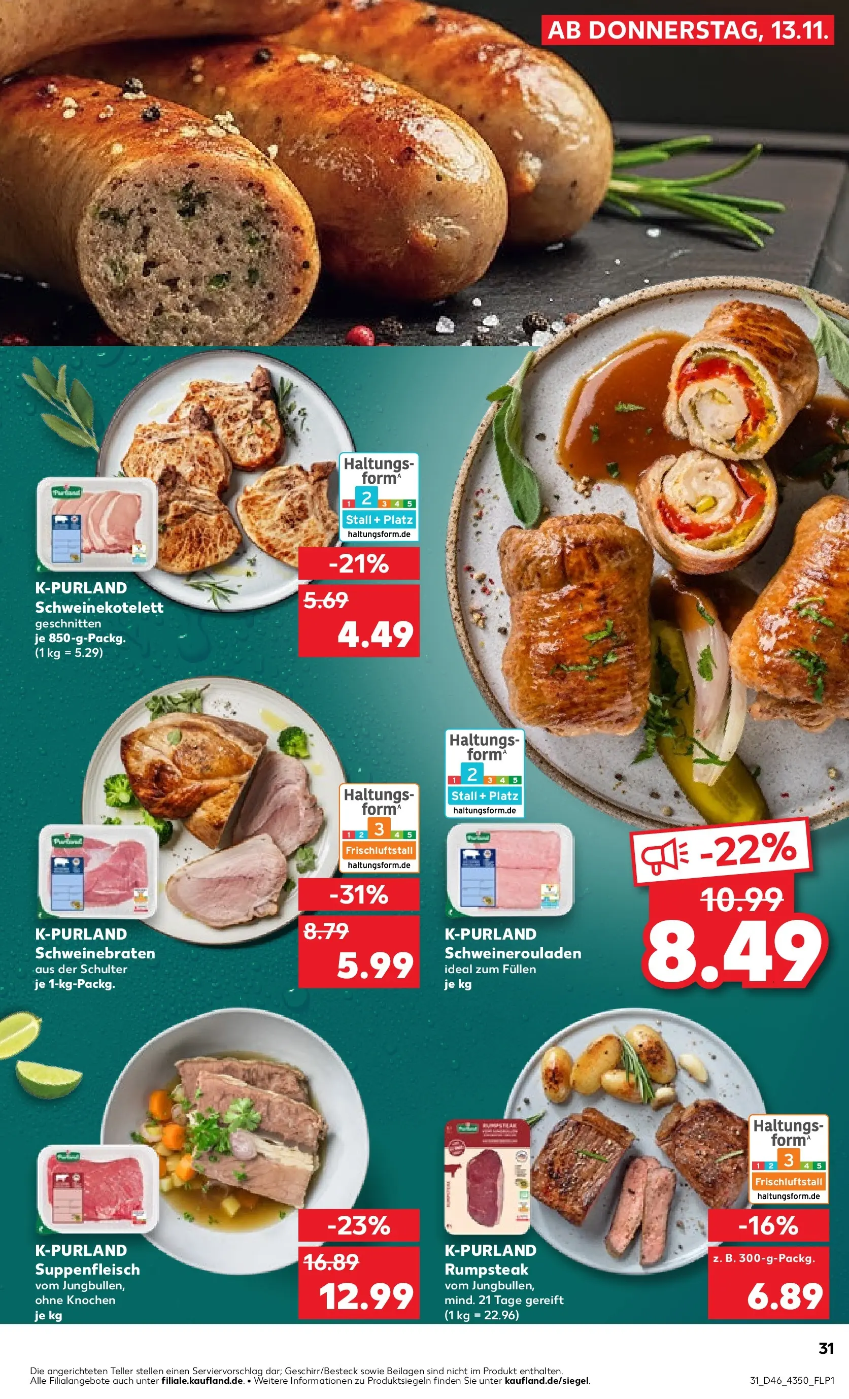 Prospekt Kaufland ab 12.11.2025 » Angebote Online zum Blättern | Seite: 39 | Produkte: Rumpsteak, Suppenfleisch, Steak