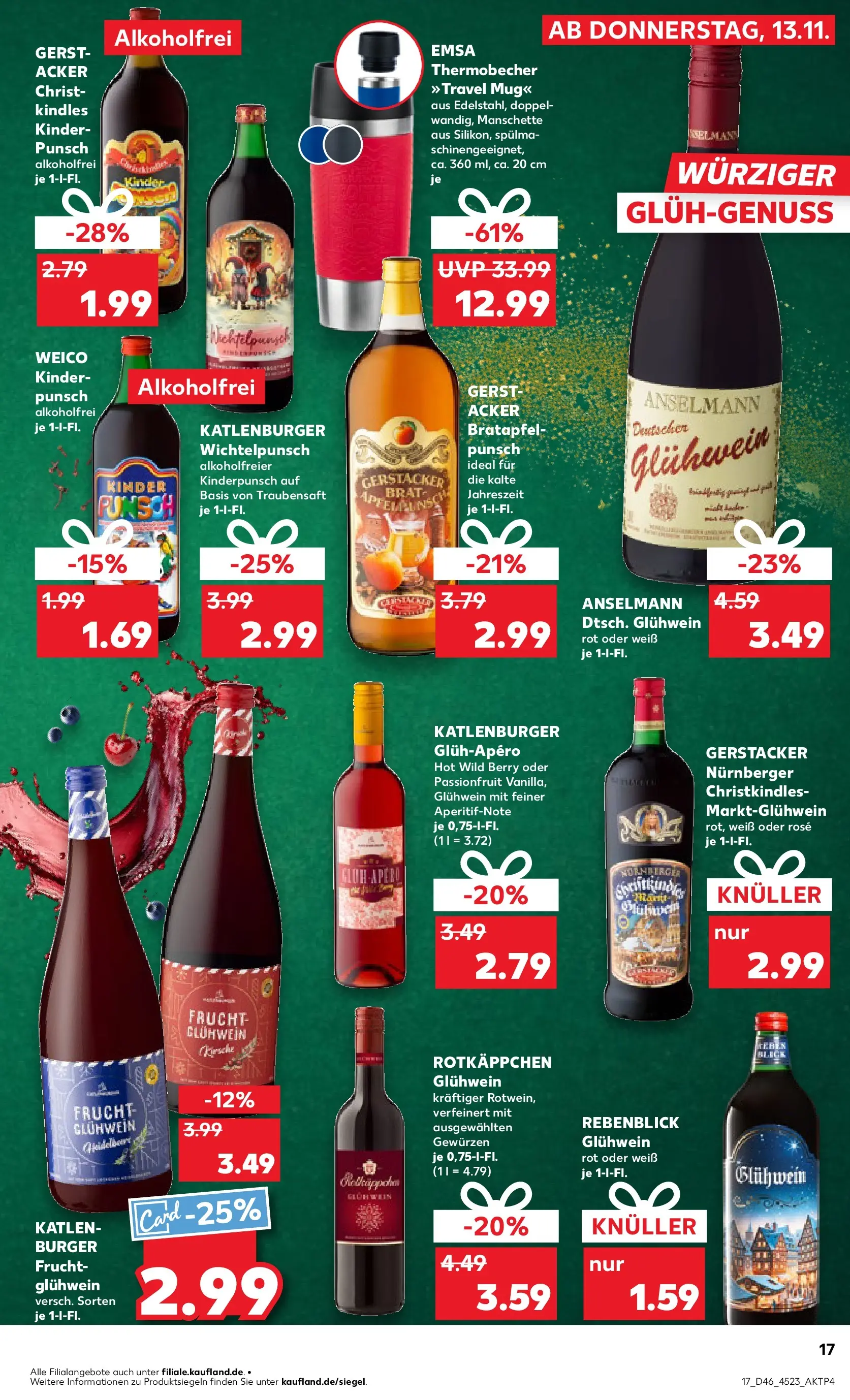 Prospekt Kaufland ab 13.11.2025 » Angebote Online zum Blättern | Seite: 17 | Produkte: Burger, Apple, Rotkäppchen