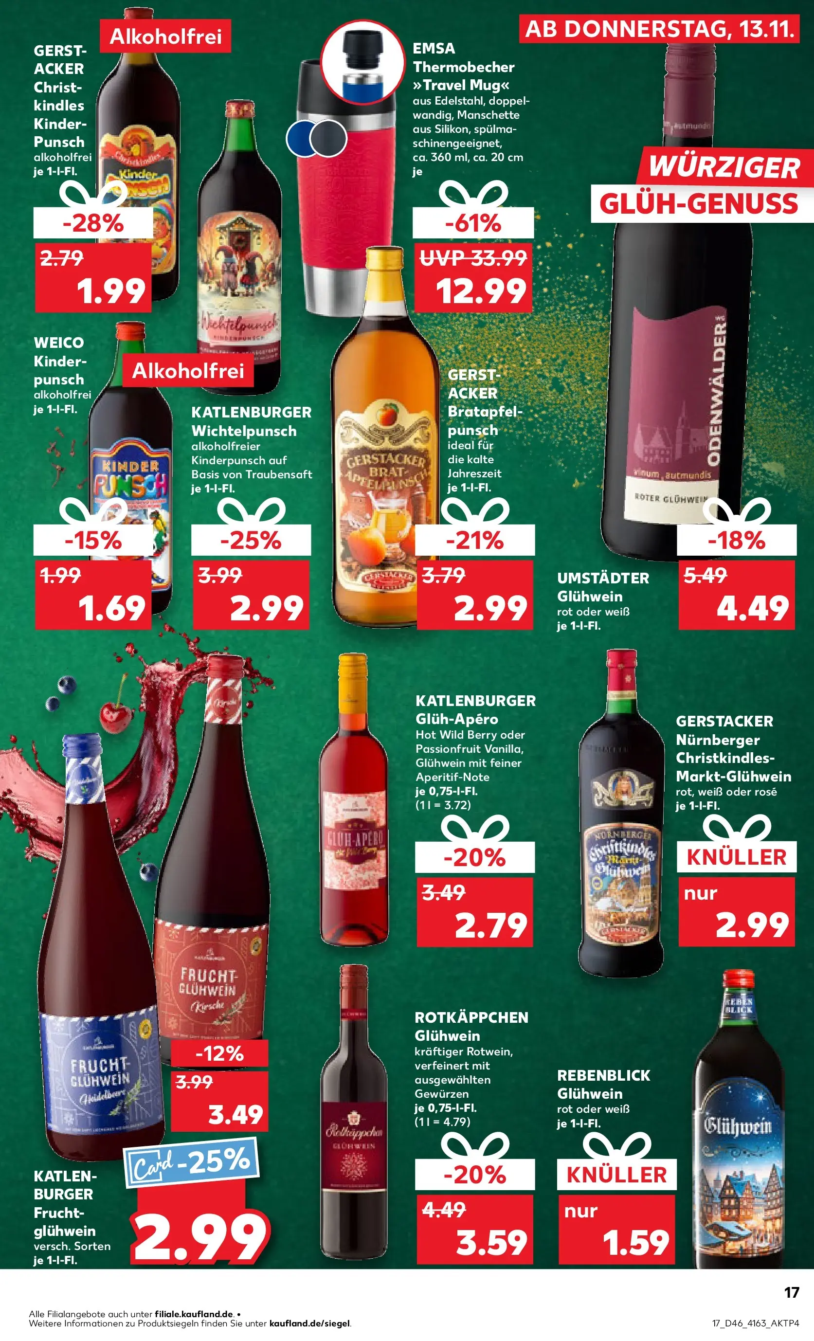 Prospekt Kaufland ab 13.11.2025 » Angebote Online zum Blättern | Seite: 17 | Produkte: Burger, Apple, Rotkäppchen