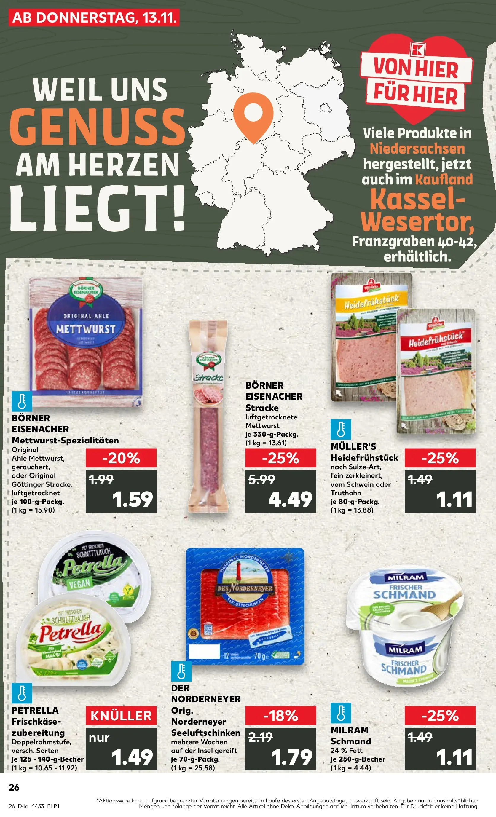 Prospekt Kaufland ab 12.11.2025 » Angebote Online zum Blättern | Seite: 26 | Produkte: Milram, Frischkase