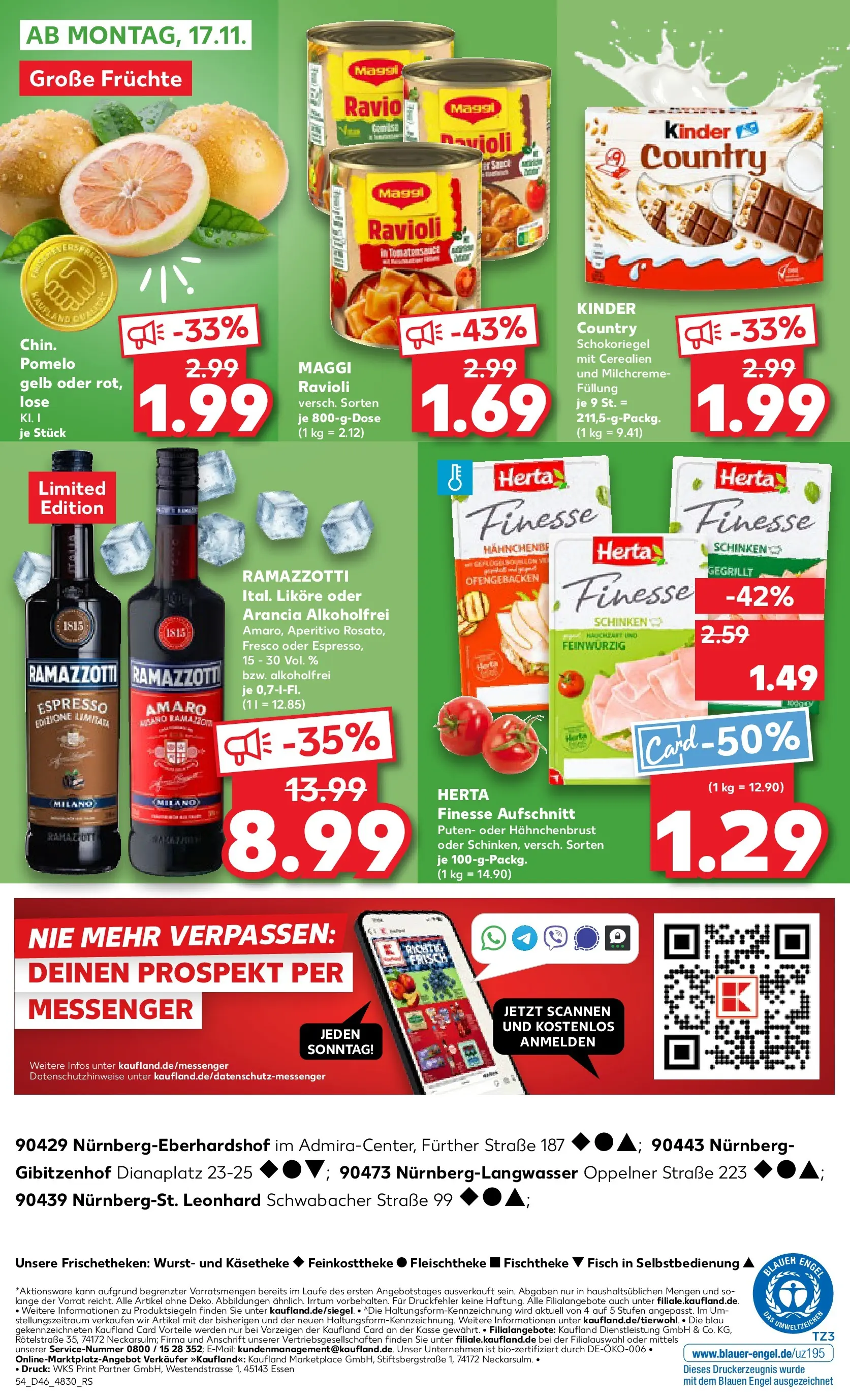 Prospekt Kaufland ab 12.11.2025 » Angebote Online zum Blättern | Seite: 54 | Produkte: Maggi, Wurst, Ramazzotti, Hahnchenbrust