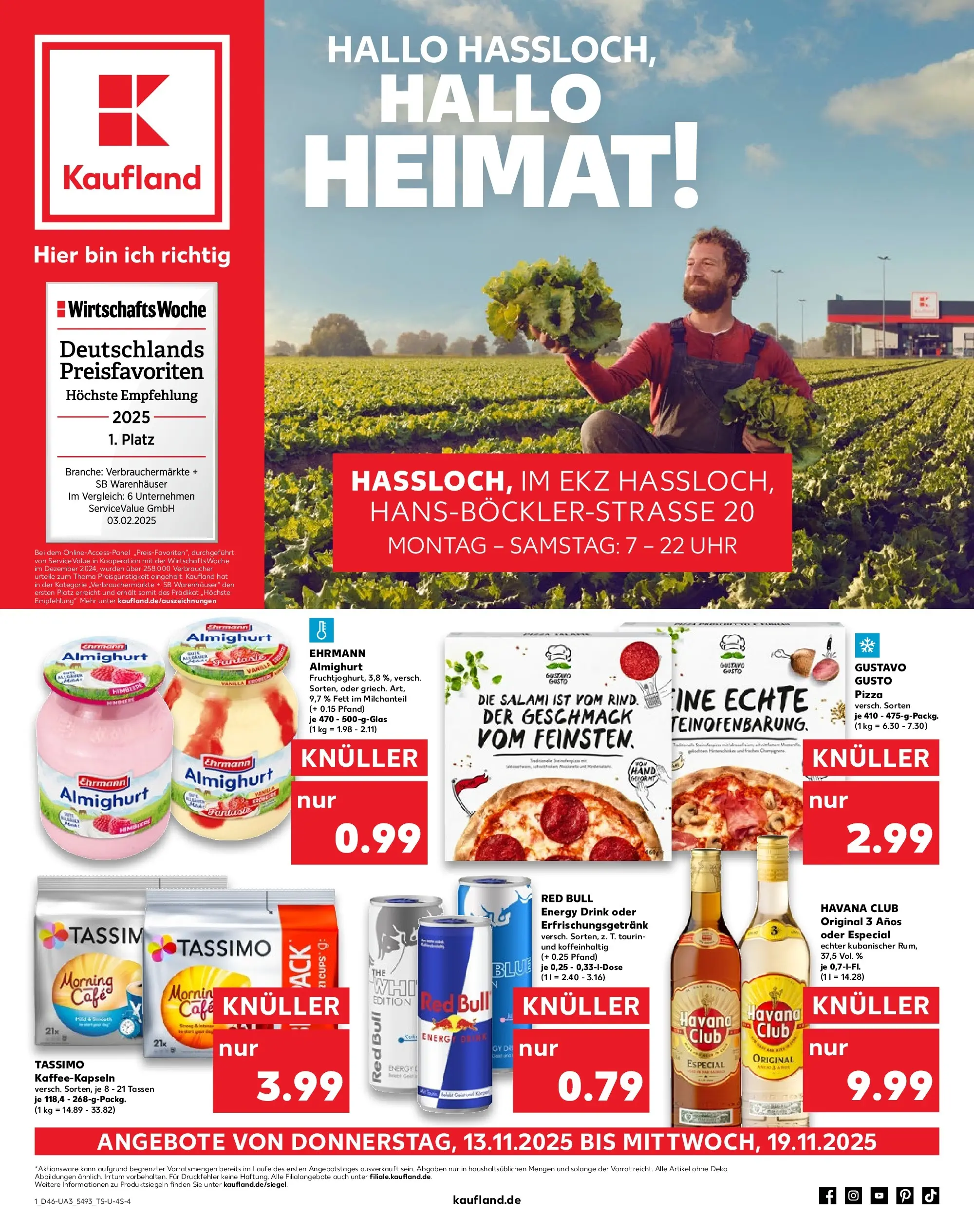 Prospekt Kaufland ab 13.11.2025 » Angebote Online zum Blättern | Seite: 1 | Produkte: Red bull, Energy, Pizza, Uhr