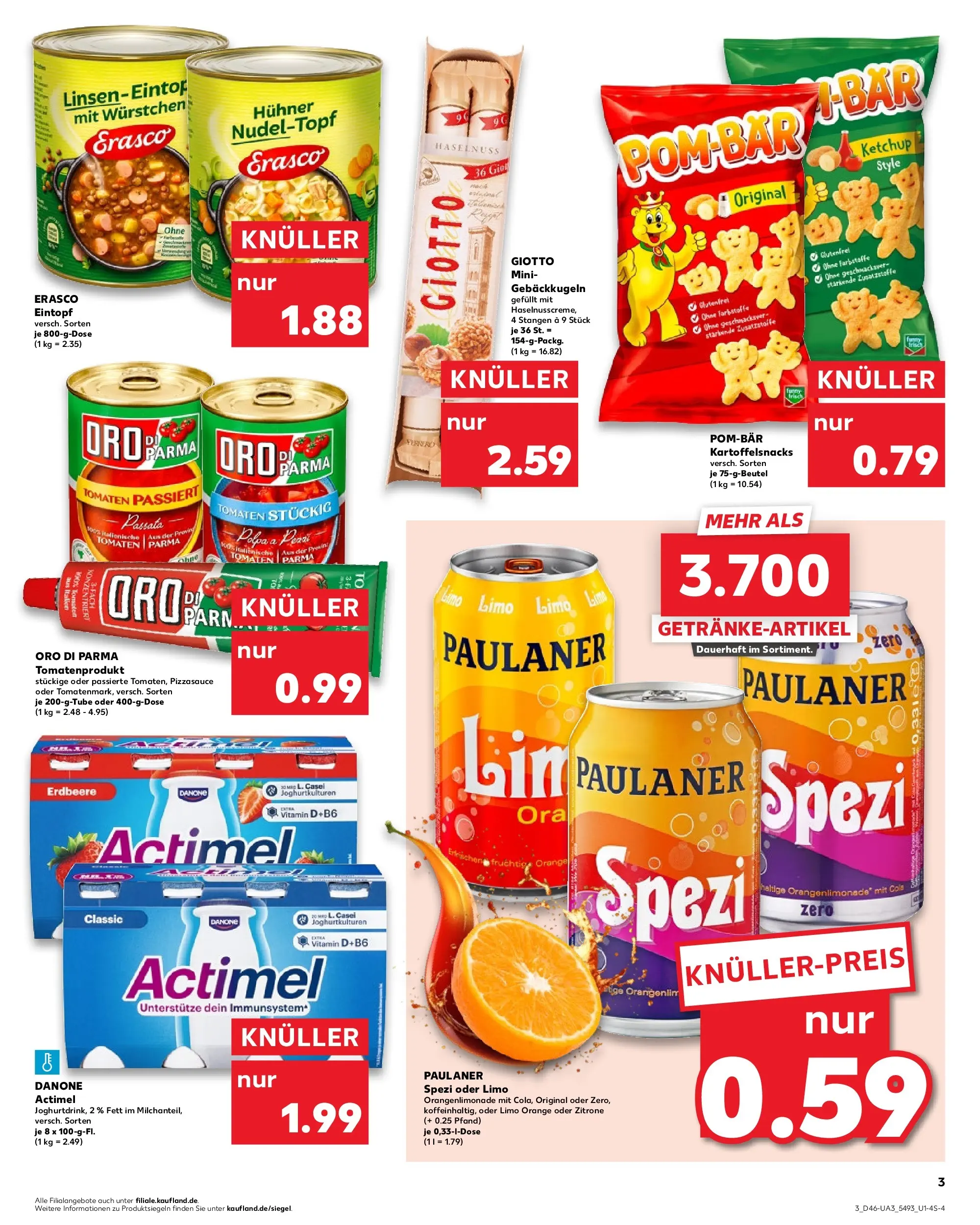 Prospekt Kaufland ab 13.11.2025 » Angebote Online zum Blättern | Seite: 3 | Produkte: Paulaner spezi, POM-BÄR, Chips, Paulaner