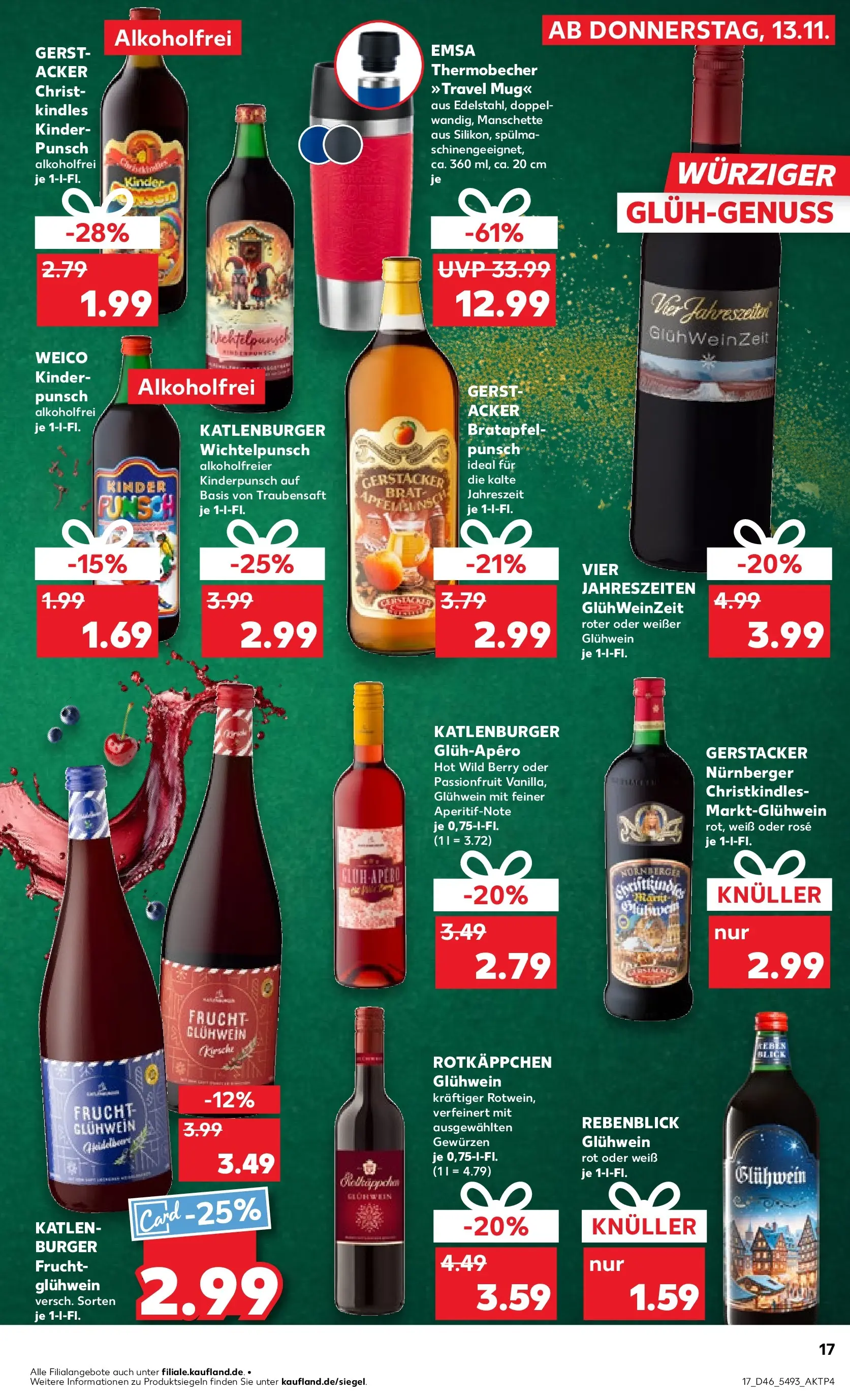 Prospekt Kaufland ab 13.11.2025 » Angebote Online zum Blättern | Seite: 21 | Produkte: Burger, Rotkäppchen