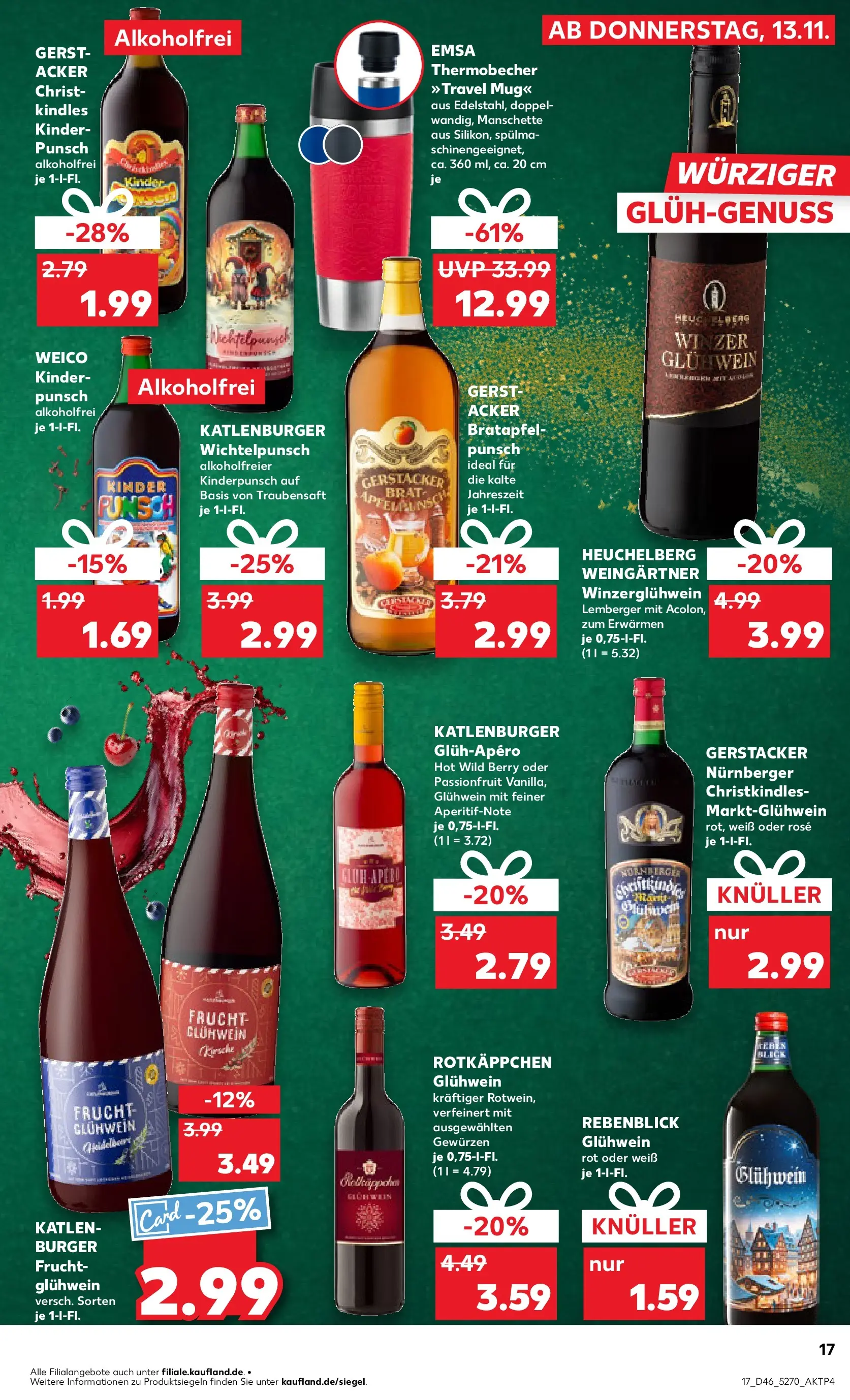 Prospekt Kaufland ab 12.11.2025 » Angebote Online zum Blättern | Seite: 17 | Produkte: Burger, Apple, Rotkäppchen