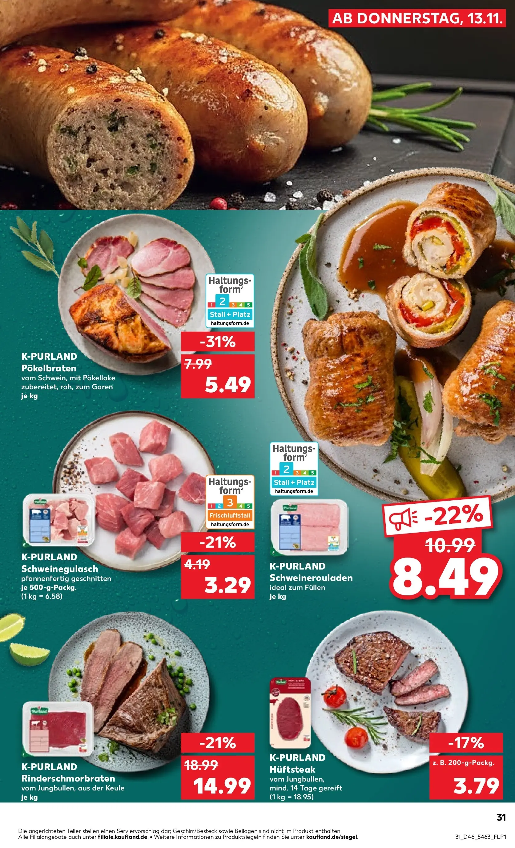 Prospekt Kaufland ab 13.11.2025 » Angebote und Werbung Online | Seite: 39 | Produkte: Schweinegulasch, Steak Prospekt Kaufland ab 13.11.2025 » Angebote Online zum Blättern | Seite: 39 | Produkte: Schweinegulasch, Steak