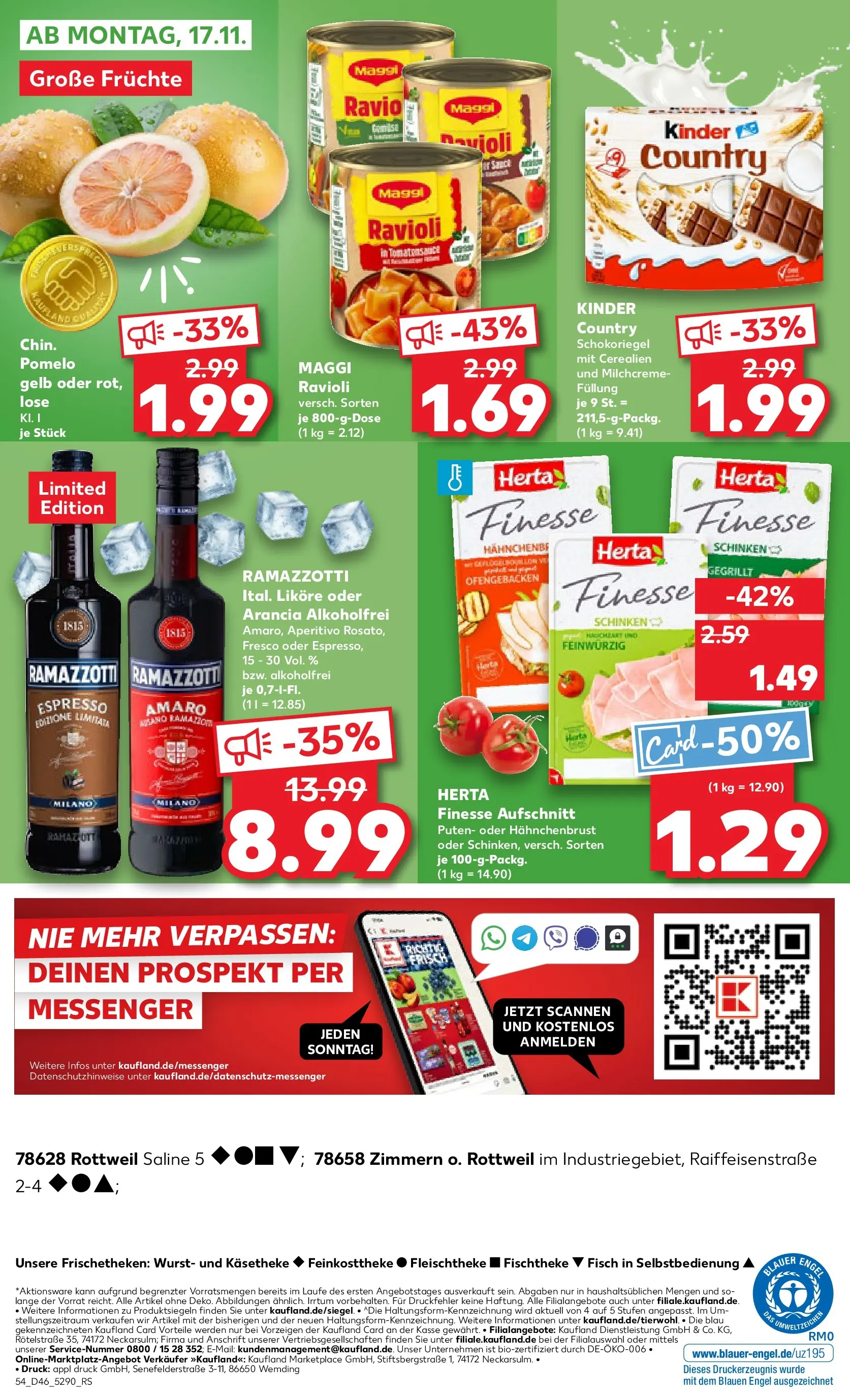 Prospekt Kaufland ab 13.11.2025 » Angebote Online zum Blättern | Seite: 54 | Produkte: Fisch, Wurst, Pasta, Schinken