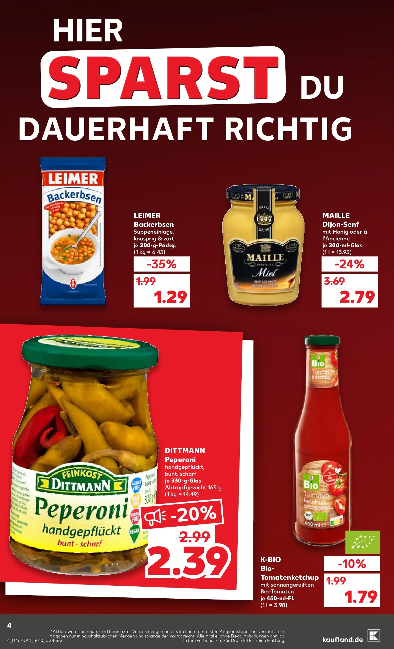 Prospekt Kaufland ab 12.11.2025 » Angebote Online zum Blättern | Seite: 4 | Produkte: Tomaten, Ketchup