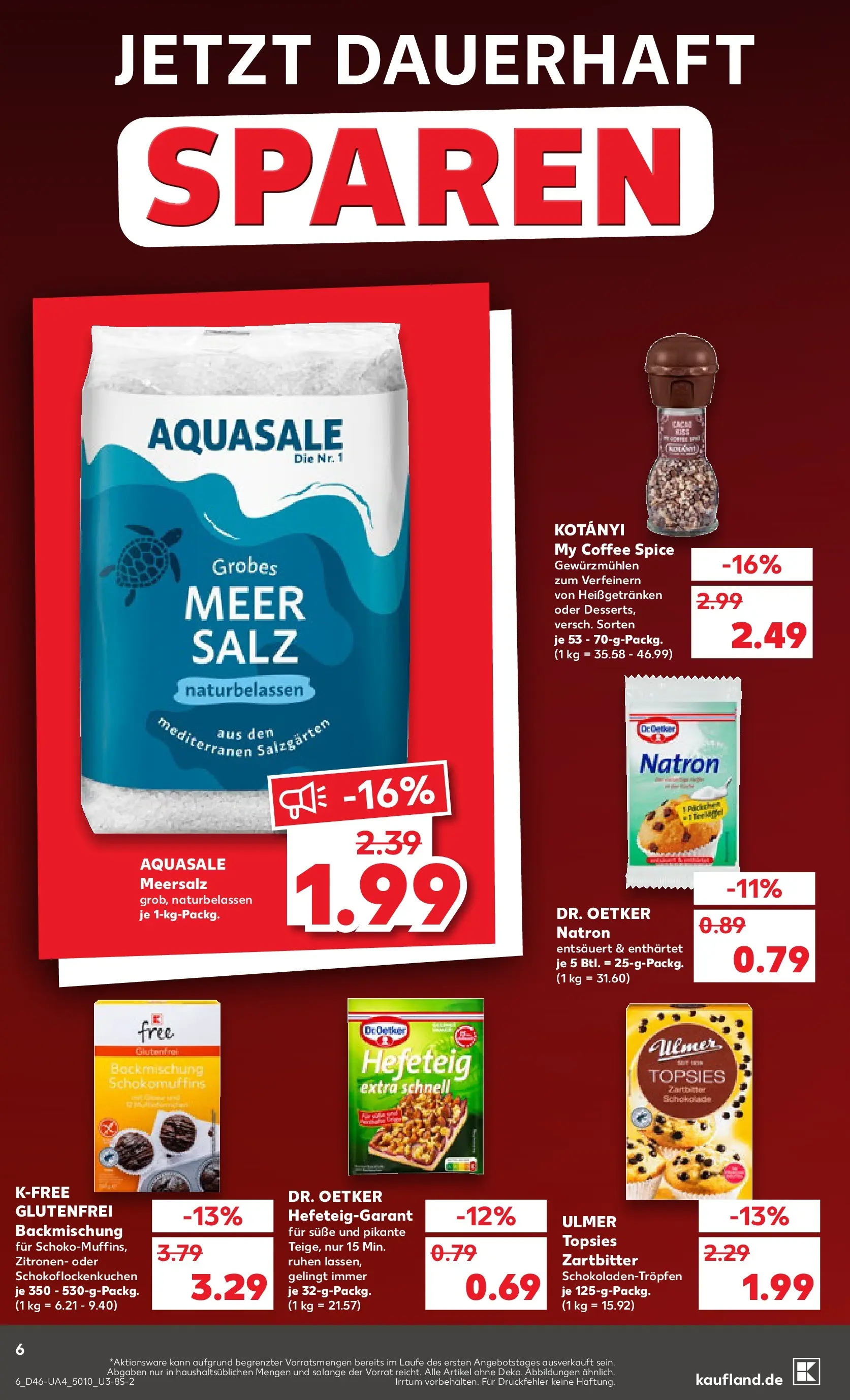 Prospekt Kaufland ab 12.11.2025 » Angebote Online zum Blättern | Seite: 6 | Produkte: Schokolade, Salz, Zitronen