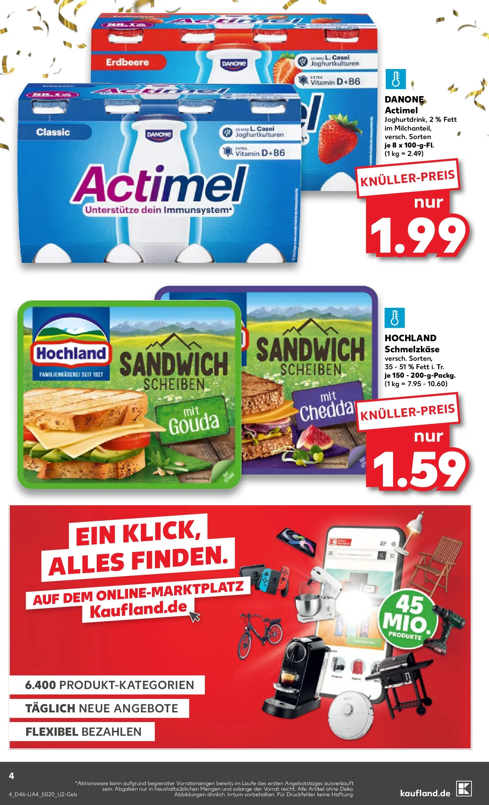 Prospekt Kaufland ab 12.11.2025 » Angebote Online zum Blättern | Seite: 4 | Produkte: Actimel, Gouda