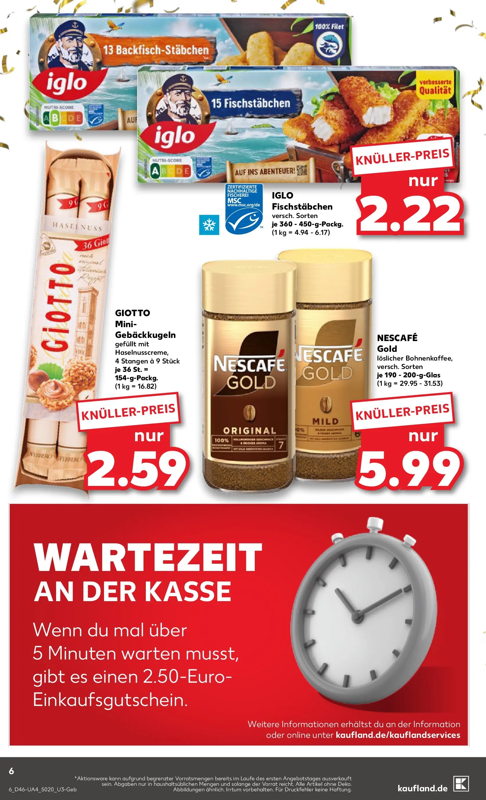 Prospekt Kaufland ab 12.11.2025 » Angebote Online zum Blättern | Seite: 6 | Produkte: Nescafe, Iglo, Fischstabchen, Nescafe gold