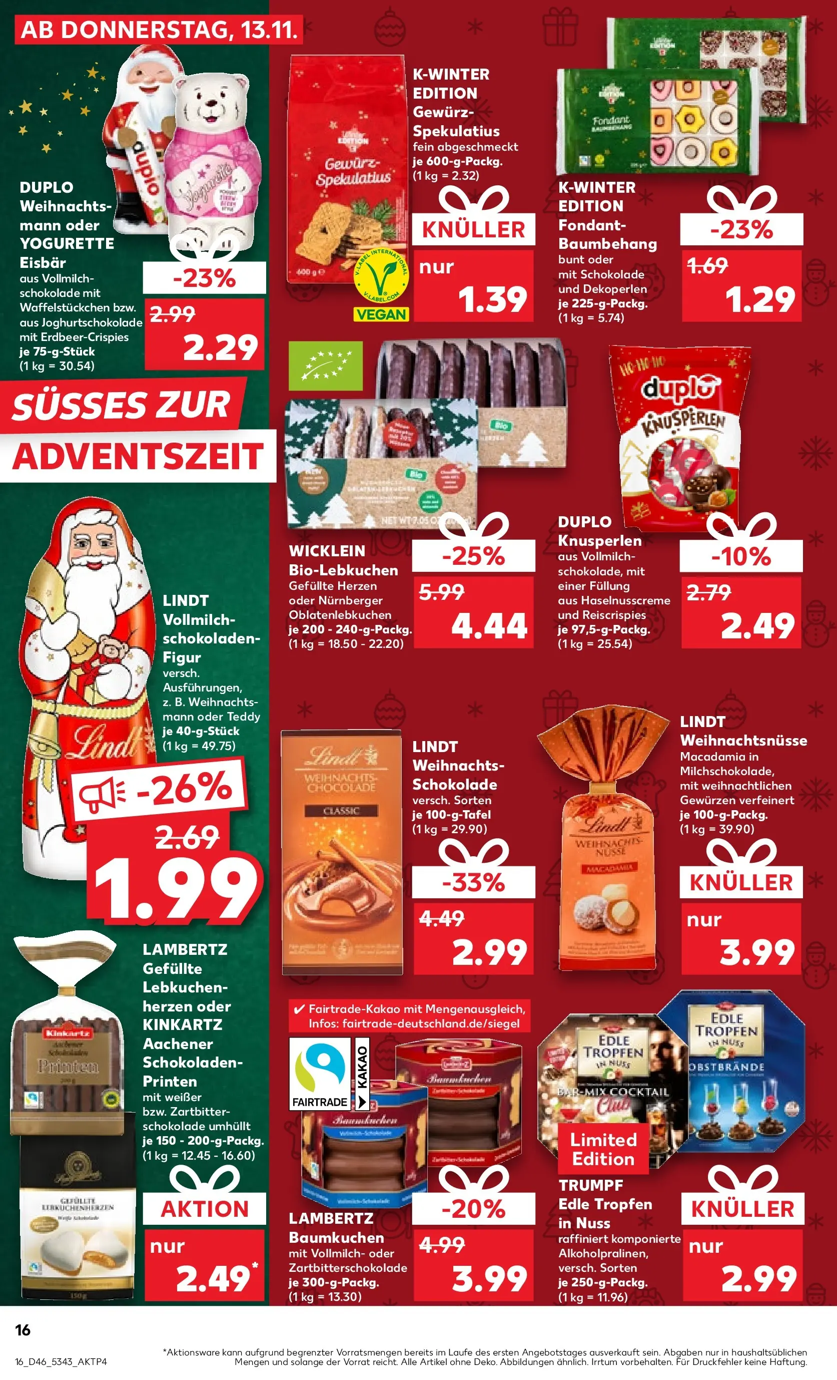 Prospekt Kaufland ab 13.11.2025 » Angebote und Werbung Online | Seite: 24 | Produkte: Yogurette, Schokolade, Lindt Prospekt Kaufland ab 13.11.2025 » Angebote Online zum Blättern | Seite: 24 | Produkte: Yogurette, Schokolade, Lindt