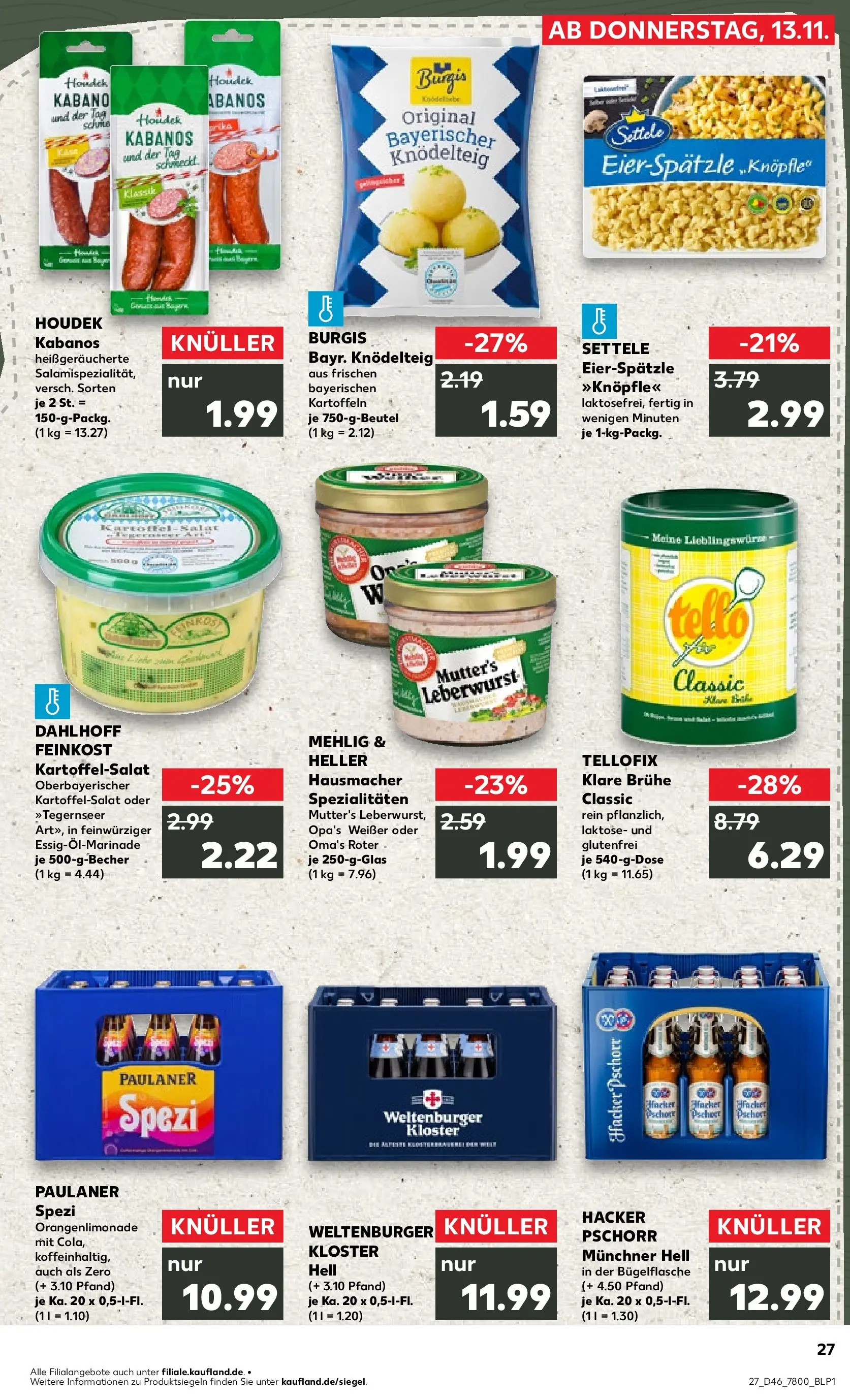 Prospekt Kaufland ab 13.11.2025 » Angebote und Werbung Online | Seite: 35 | Produkte: Paulaner spezi, Kartoffeln, Paulaner Prospekt Kaufland ab 13.11.2025 » Angebote Online zum Blättern | Seite: 35 | Produkte: Paulaner spezi, Kartoffeln, Paulaner