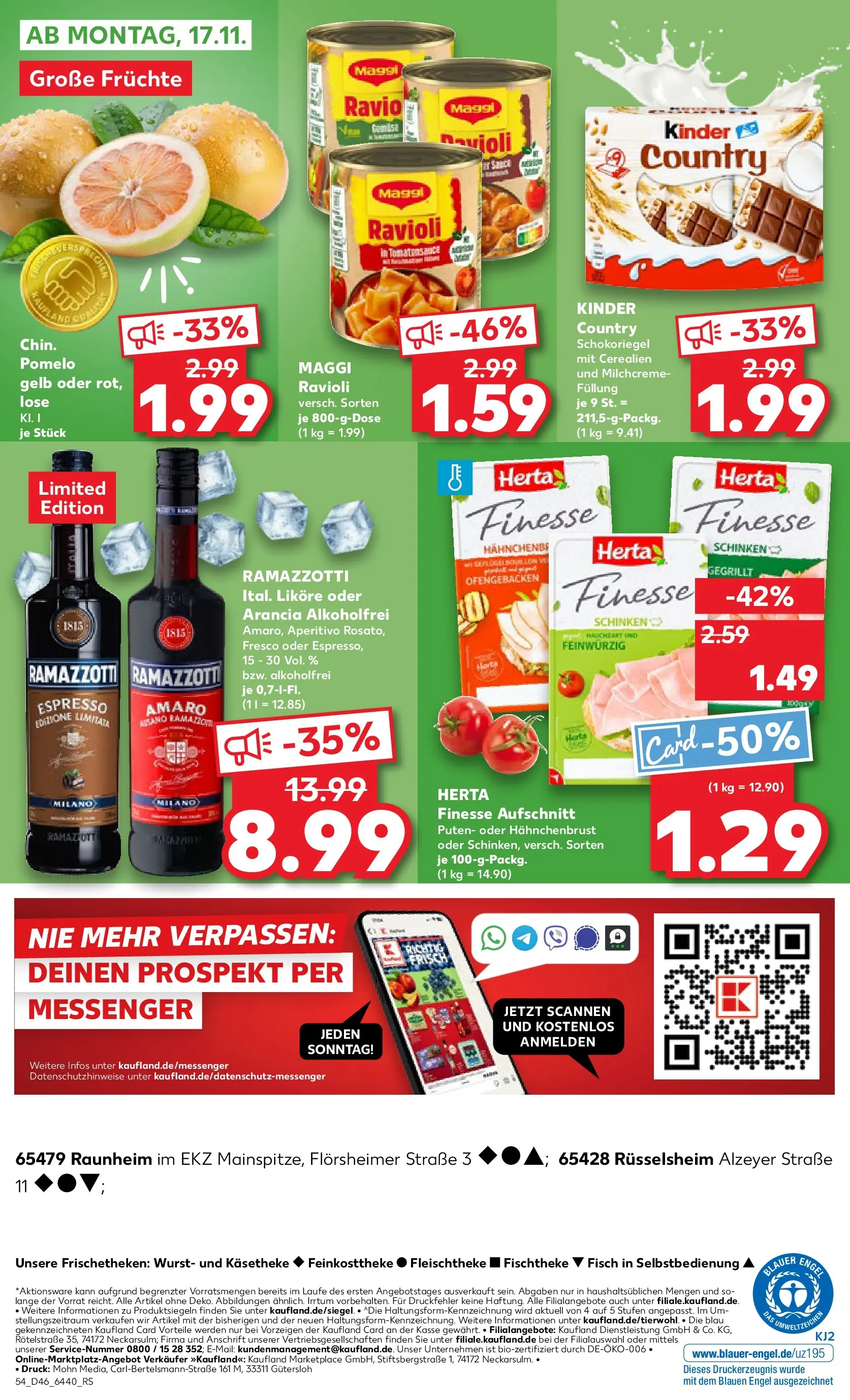 Prospekt Kaufland ab 13.11.2025 » Angebote Online zum Blättern | Seite: 54 | Produkte: Maggi, Schinken, Herta finesse, Ramazzotti