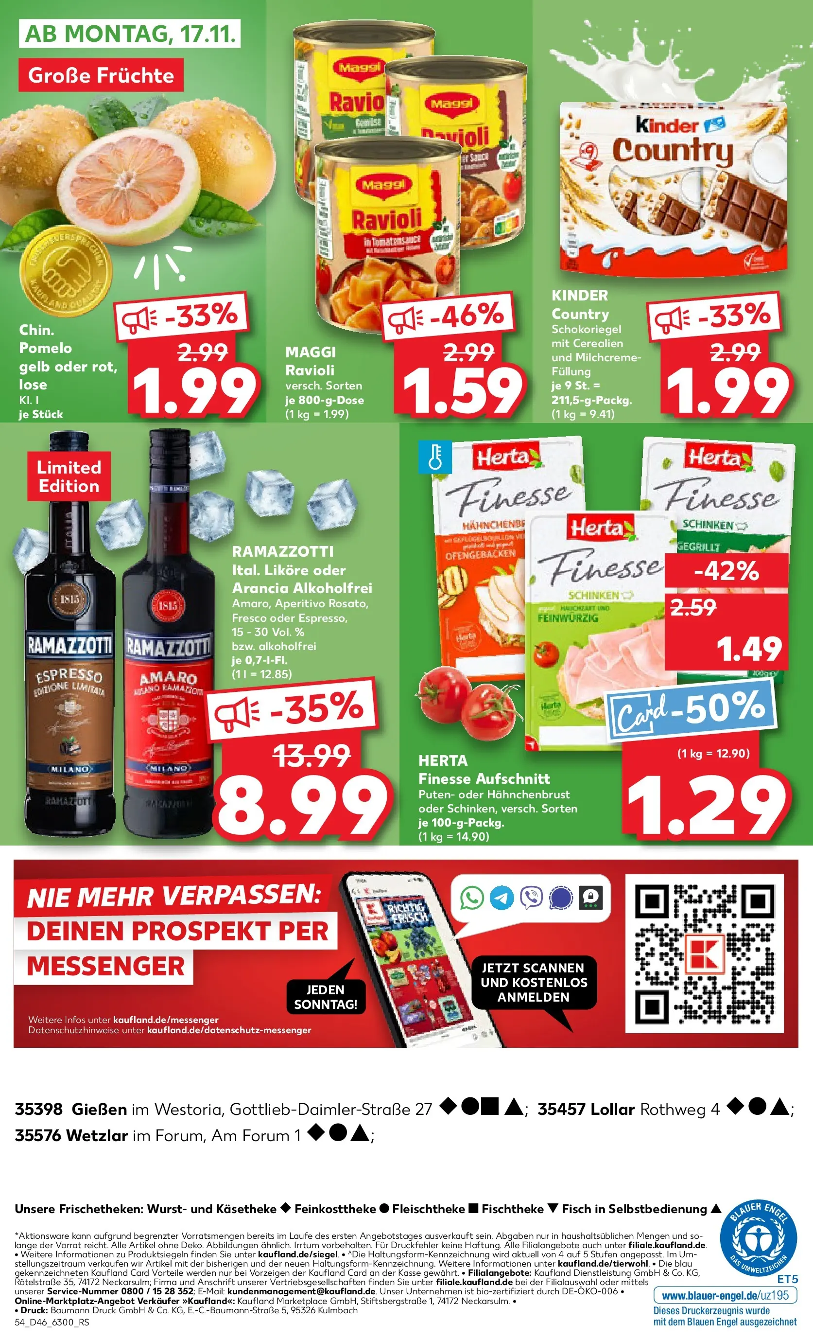 Prospekt Kaufland ab 13.11.2025 » Angebote Online zum Blättern | Seite: 54 | Produkte: Wurst, Schinken, Herta finesse, Hahnchenbrust