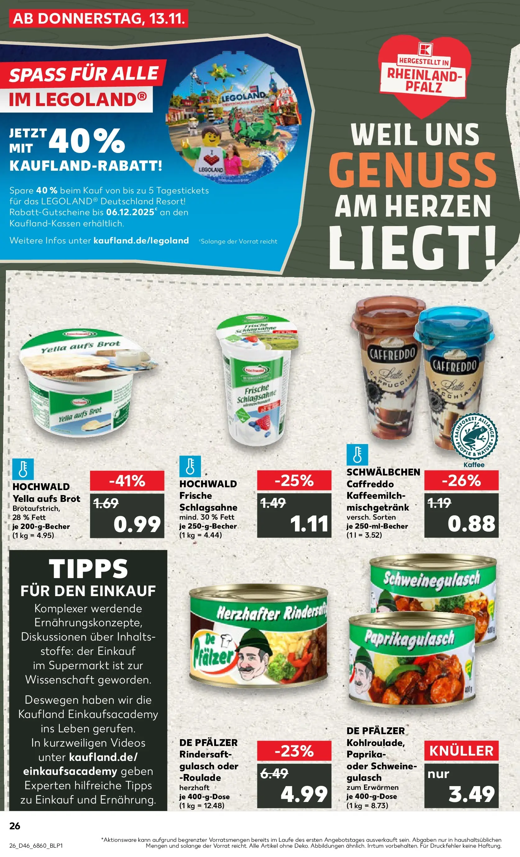 Prospekt Kaufland ab 13.11.2025 » Angebote und Werbung Online | Seite: 34 | Produkte: Schweinegulasch, Schlagsahne, Paprika, Gulasch Prospekt Kaufland ab 13.11.2025 » Angebote Online zum Blättern | Seite: 34 | Produkte: Schweinegulasch, Schlagsahne, Paprika, Gulasch