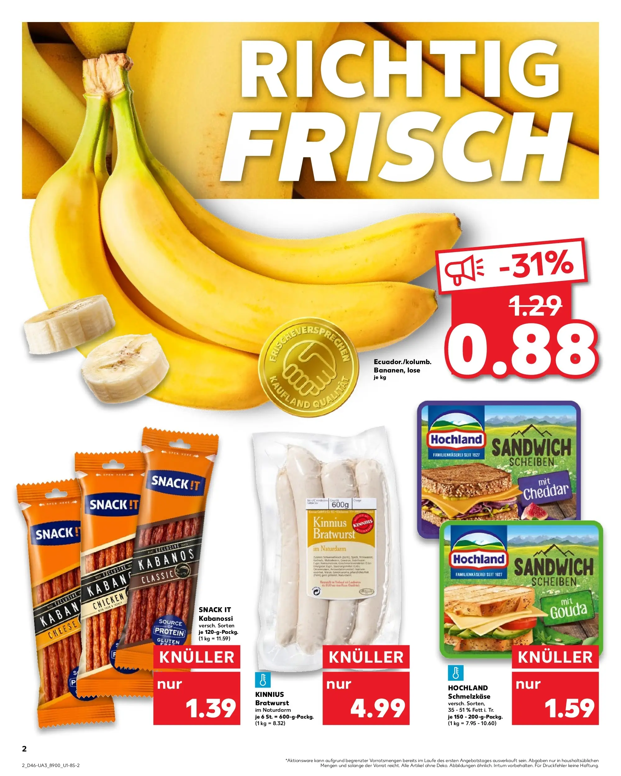 Prospekt Kaufland ab 13.11.2025 » Angebote und Werbung Online | Seite: 2 | Produkte: Gouda, Bratwurst Prospekt Kaufland ab 13.11.2025 » Angebote Online zum Blättern | Seite: 2 | Produkte: Gouda, Bratwurst