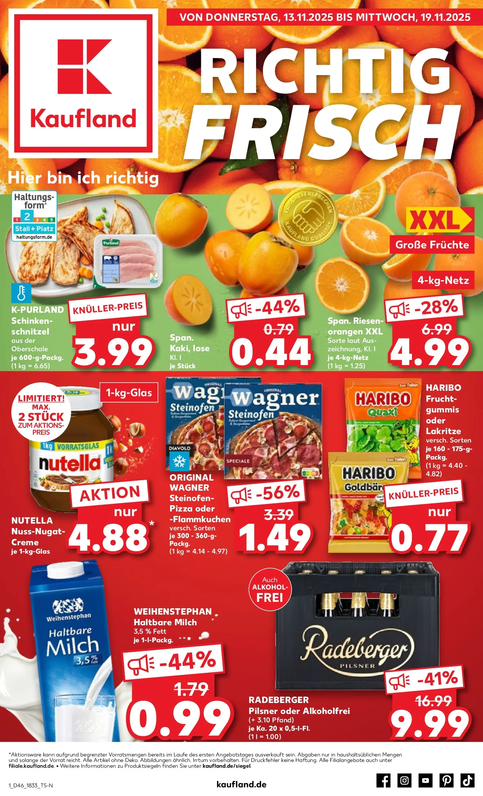 Prospekt Kaufland ab 13.11.2025 » Angebote und Werbung Online | Seite: 9 | Produkte: Milch, Haltbare milch, Nutella, Radeberger pilsner Prospekt Kaufland ab 13.11.2025 » Angebote Online zum Blättern | Seite: 9 | Produkte: Milch, Haltbare milch, Nutella, Radeberger pilsner