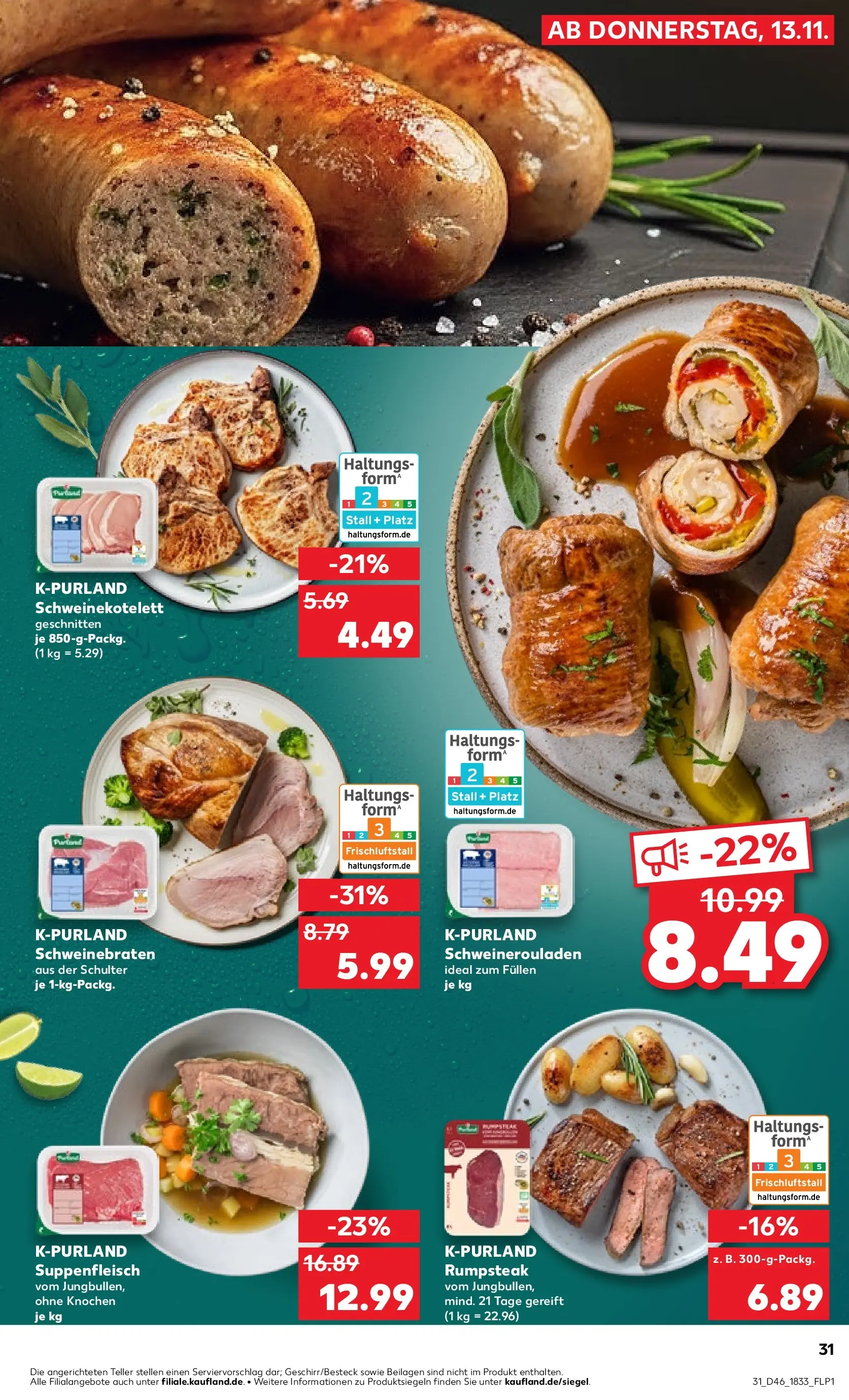 Prospekt Kaufland ab 13.11.2025 » Angebote und Werbung Online | Seite: 39 | Produkte: Rumpsteak, Suppenfleisch, Steak Prospekt Kaufland ab 13.11.2025 » Angebote Online zum Blättern | Seite: 39 | Produkte: Rumpsteak, Suppenfleisch, Steak